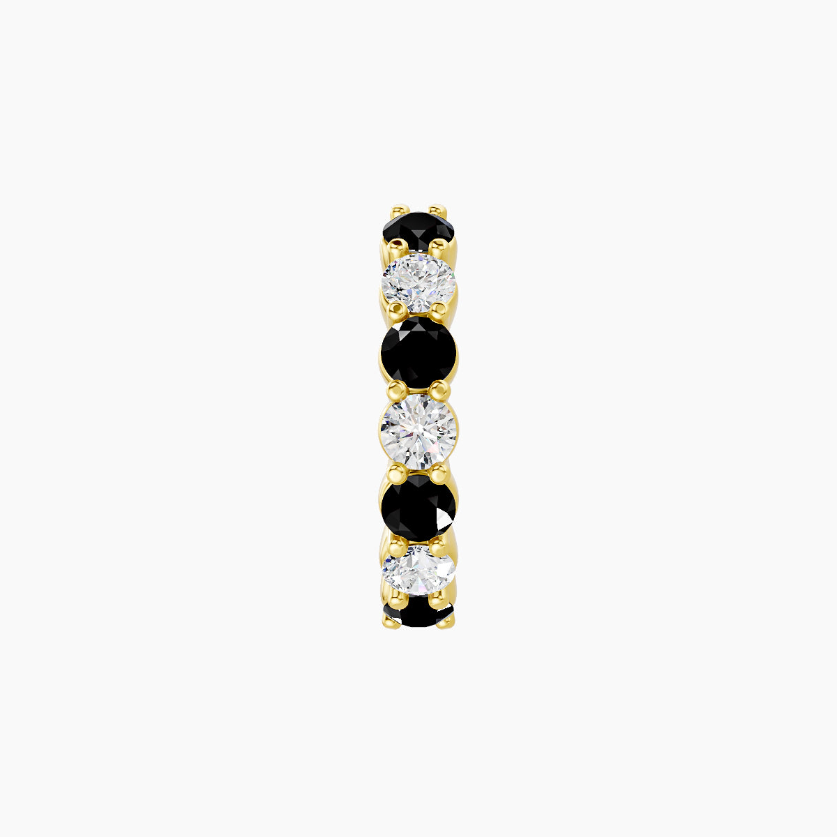 Vesta | 18k Yellow Gold 8 mm Black Diamond & Diamond Hoop Piercing