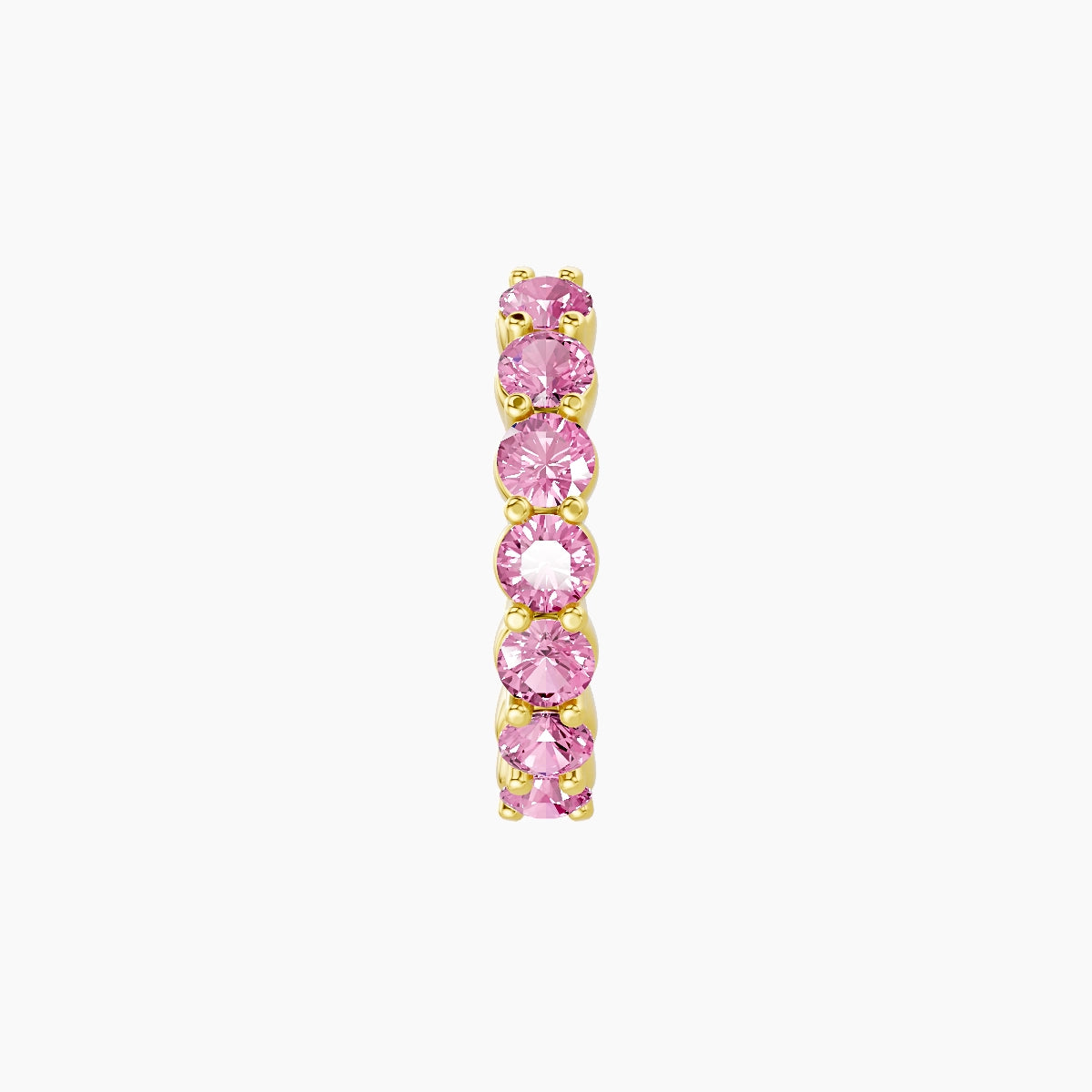 Vesta | 18k Yellow Gold 8 mm Pink Sapphire Hoop Piercing