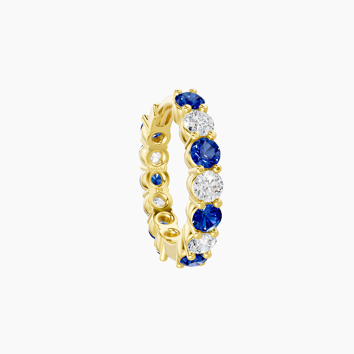 Vesta | 18k Yellow Gold 8 mm Sapphire & Diamond Hoop Piercing