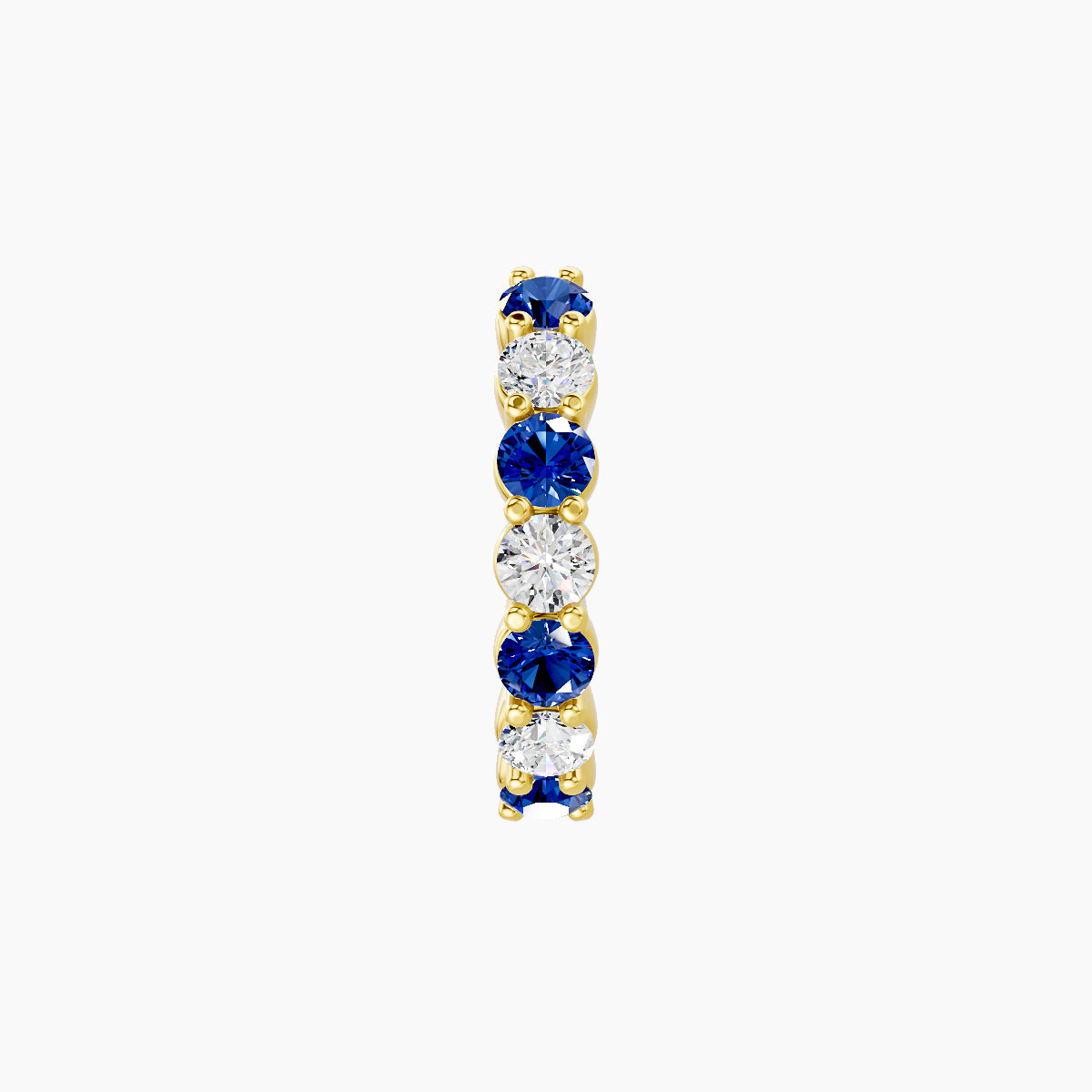 Vesta | 18k Yellow Gold 8 mm Sapphire & Diamond Hoop Piercing