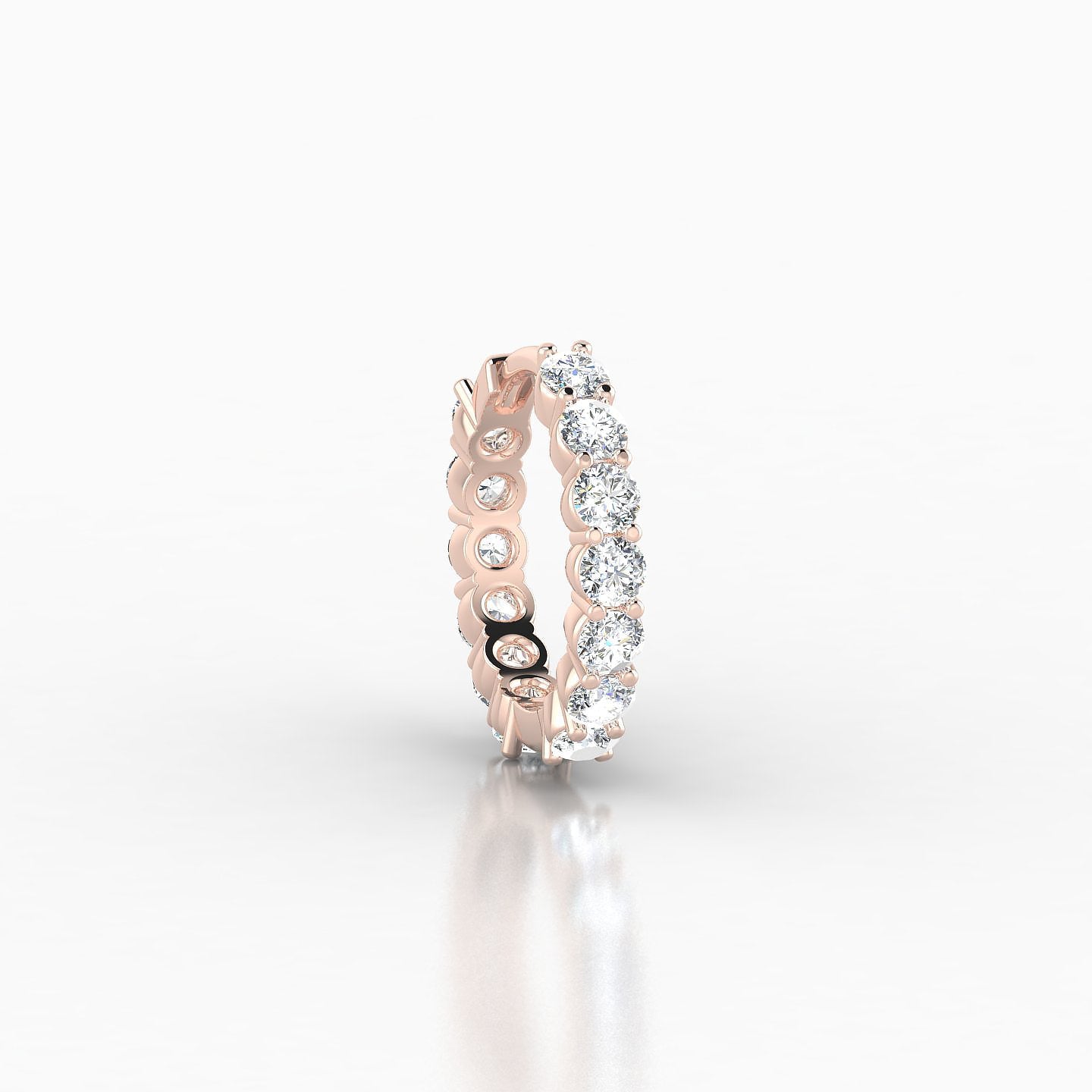 Vesta | 18k Rose Gold 8 mm Diamond Hoop Piercing