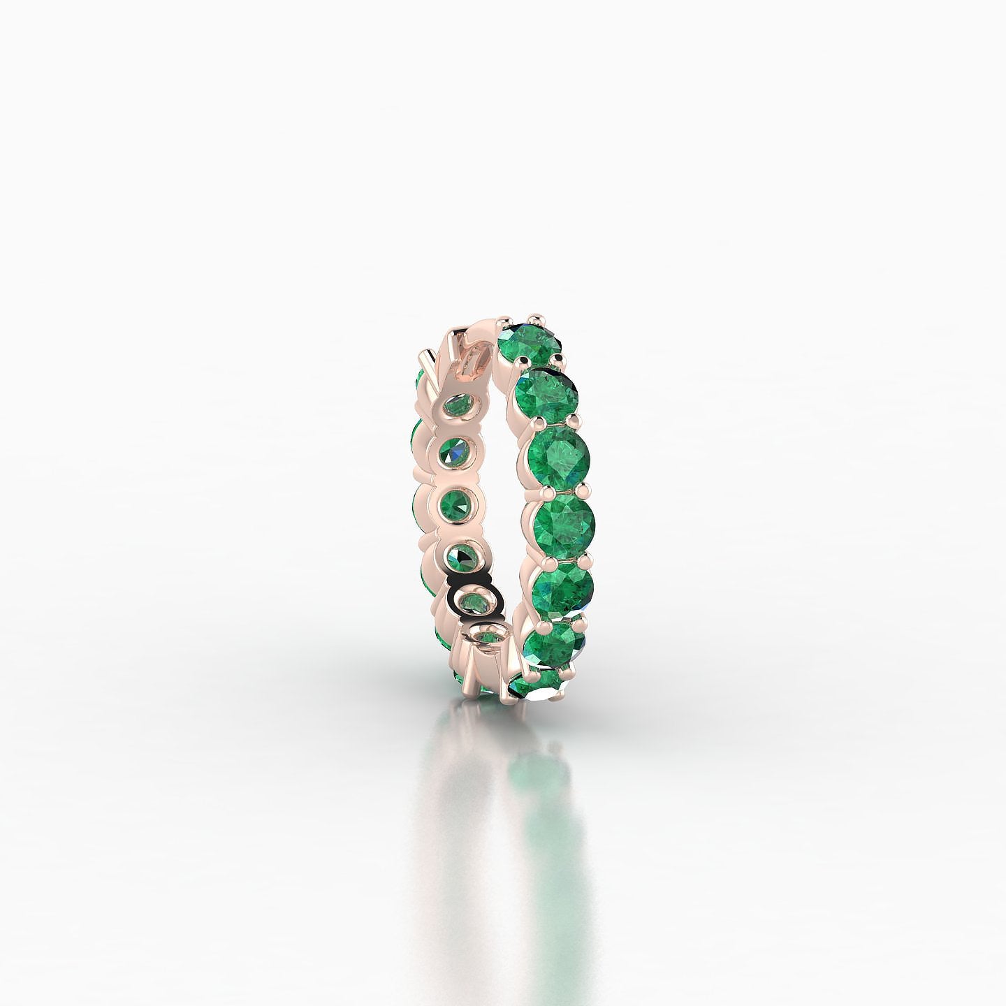 Vesta | 18k Rose Gold 8 mm Emerald Hoop Piercing