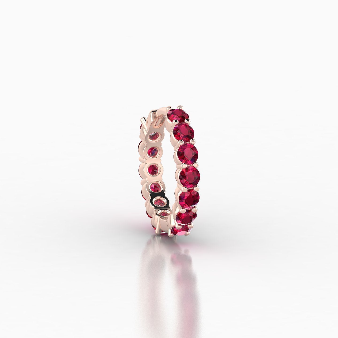 Vesta | 18k Rose Gold 8 mm Ruby Hoop Piercing