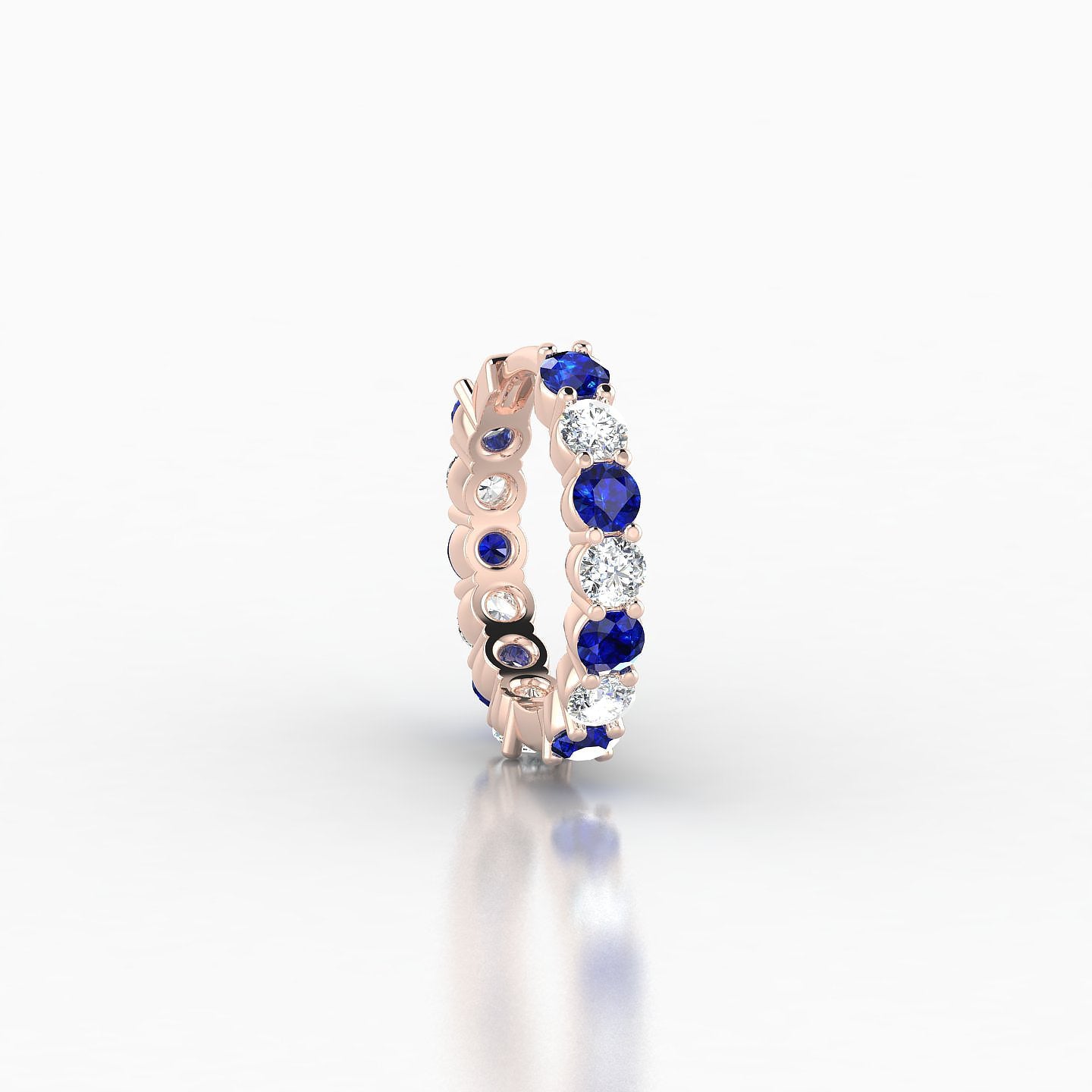 Vesta | 18k Rose Gold 8 mm Sapphire & Diamond Hoop Piercing