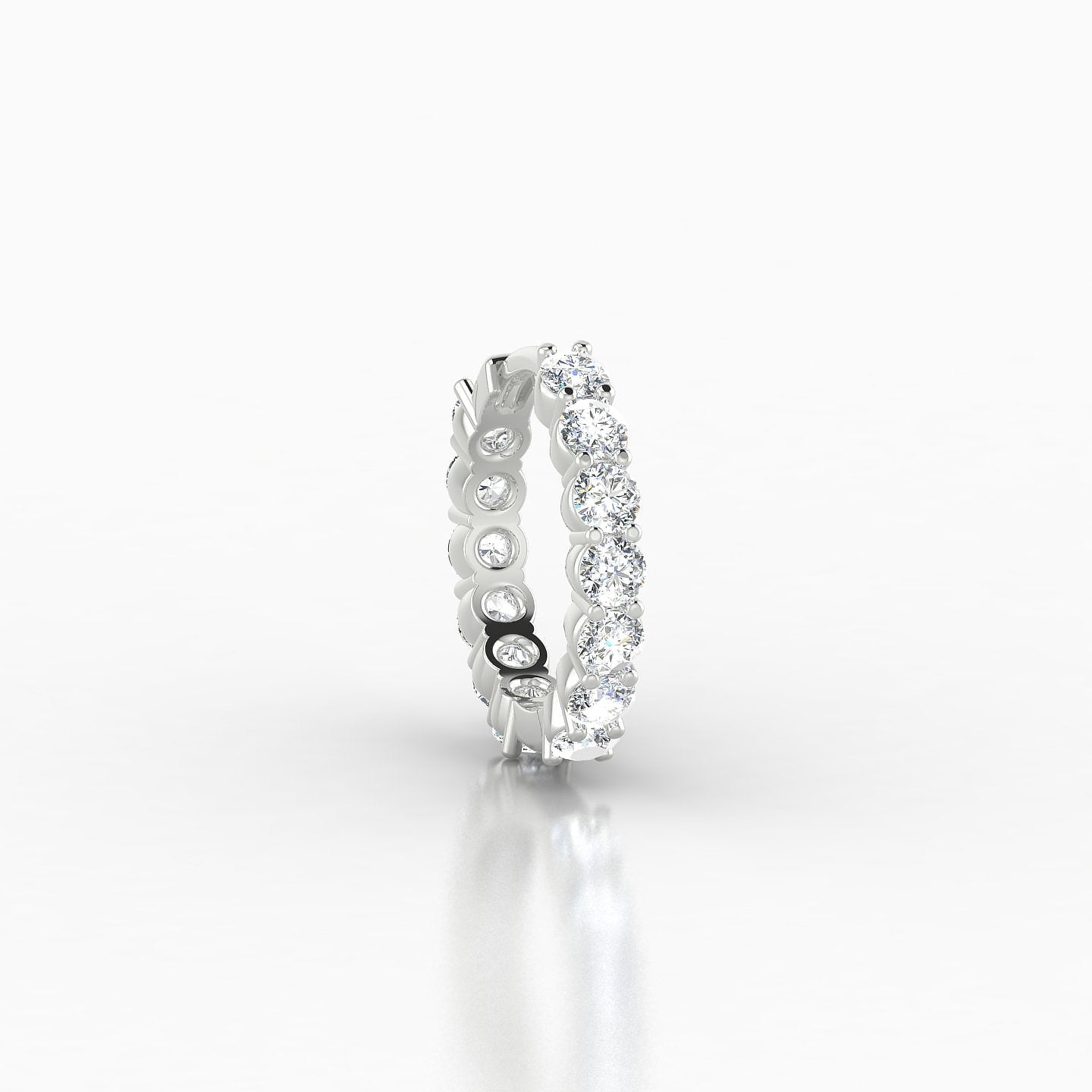 Vesta | 18k White Gold 8 mm Diamond Hoop Piercing