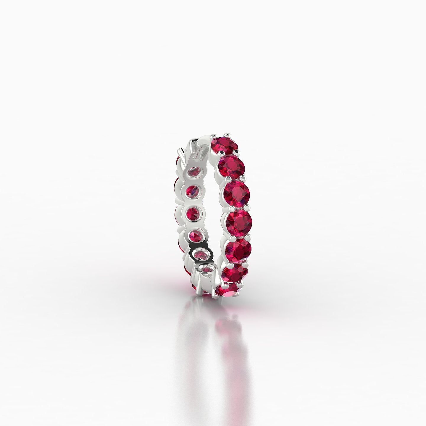 Vesta | 18k White Gold 8 mm Ruby Hoop Piercing