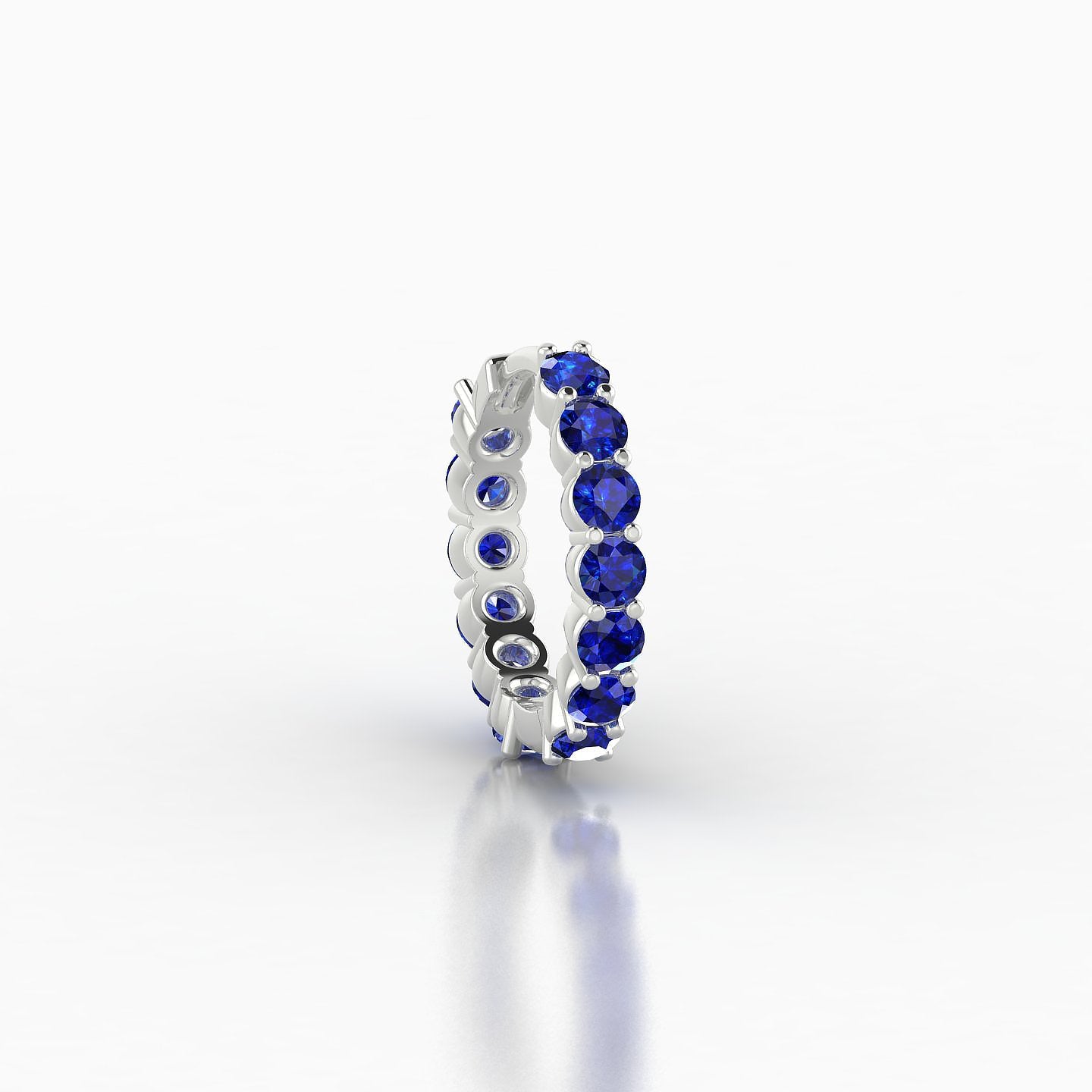 Vesta | 18k White Gold 8 mm Sapphire Hoop Piercing