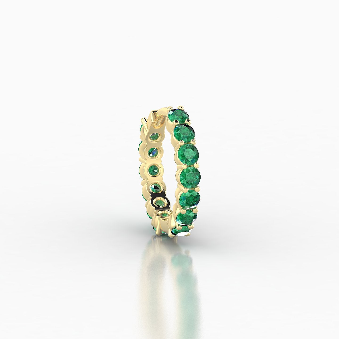 Vesta | 18k Yellow Gold 8 mm Emerald Hoop Piercing