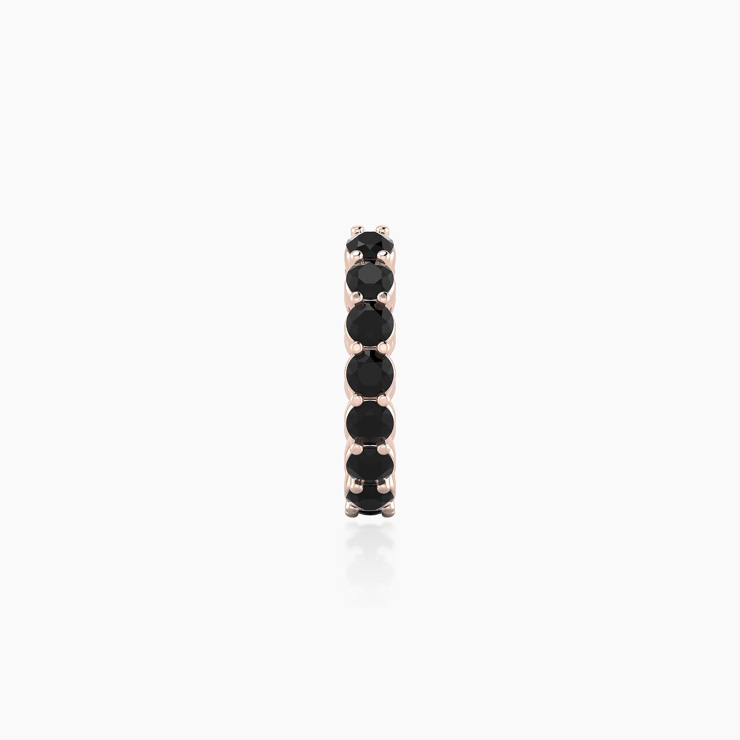 Vesta | 18k Rose Gold 8 mm Black Diamond Hoop Piercing