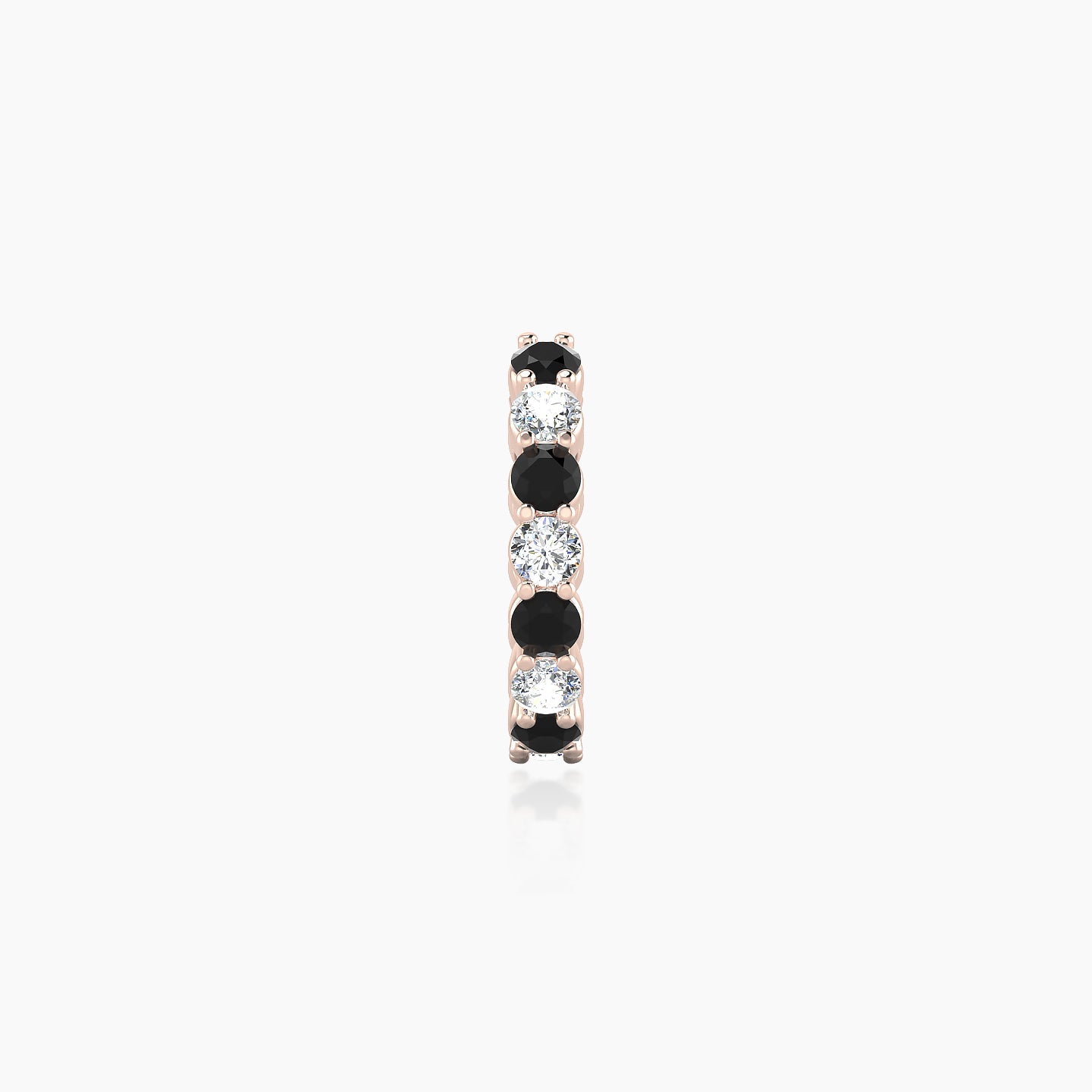 Vesta | 18k Rose Gold 8 mm Black Diamond & Diamond Hoop Piercing