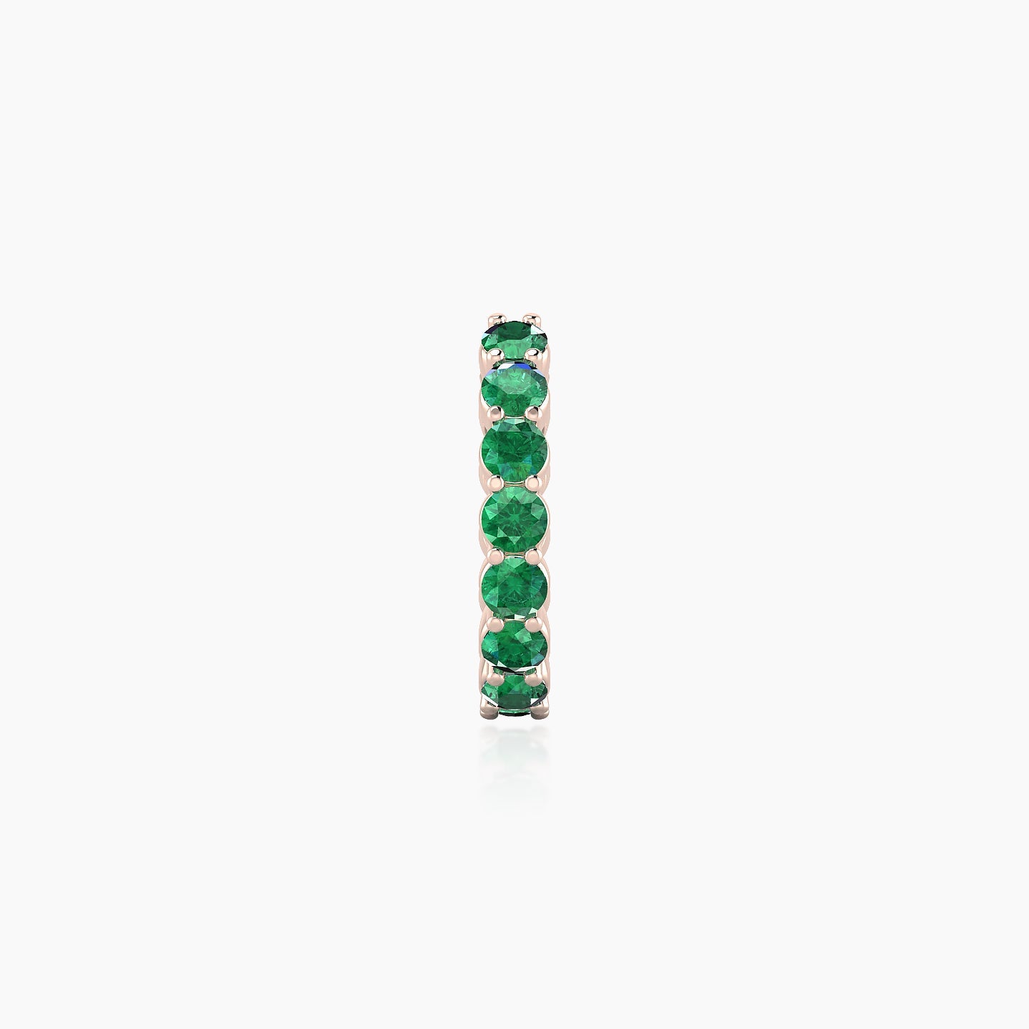 Vesta | 18k Rose Gold 8 mm Emerald Hoop Piercing