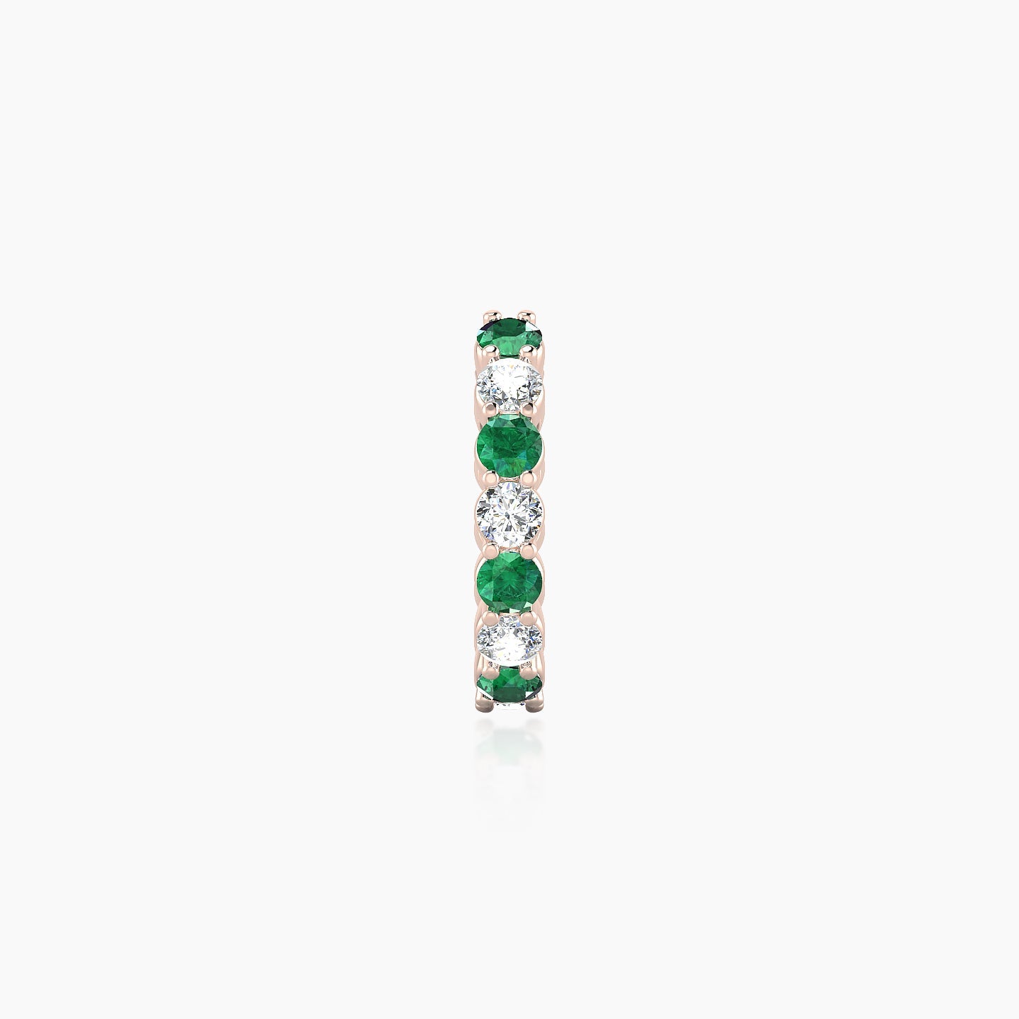 Vesta | 18k Rose Gold 8 mm Emerald & Diamond Hoop Piercing