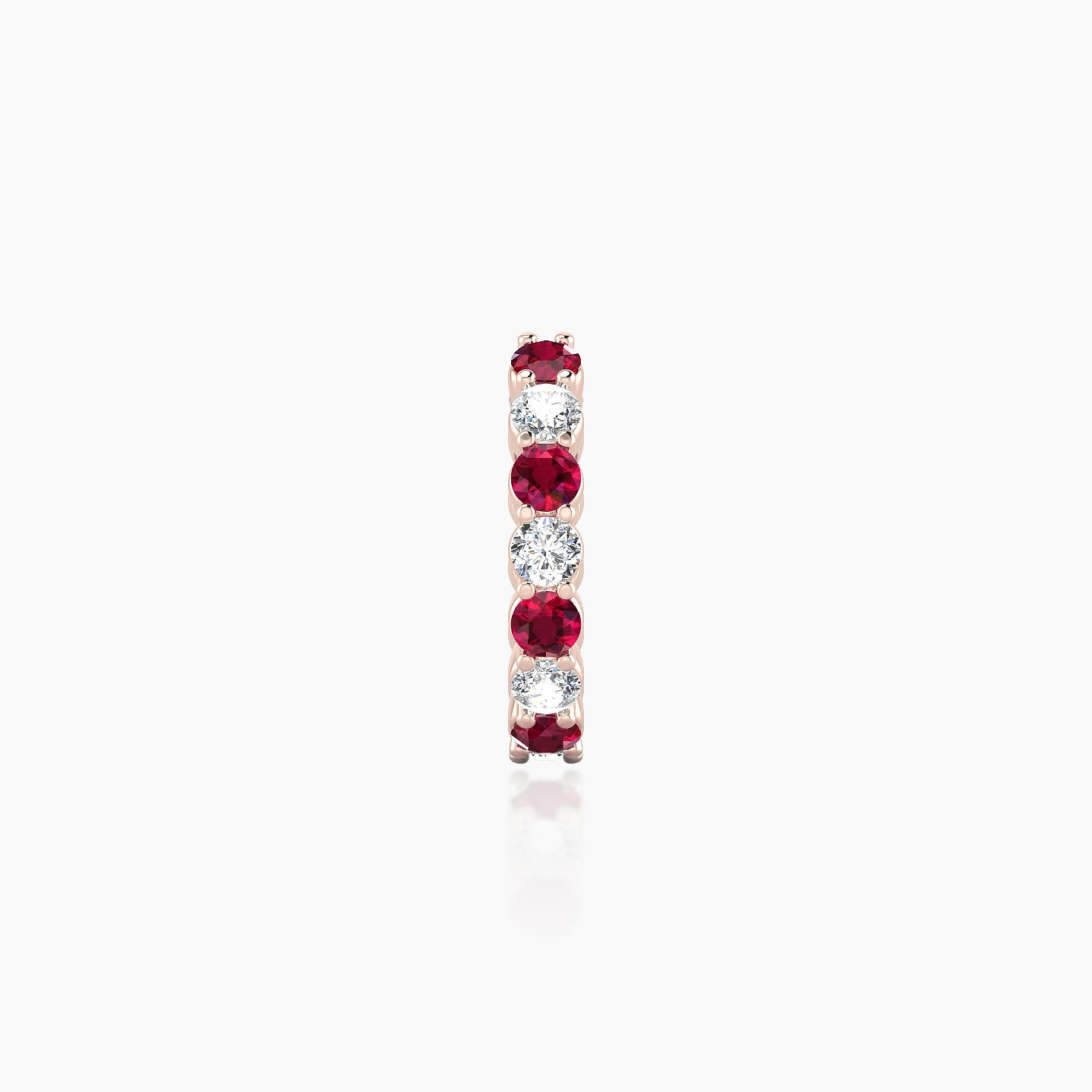 Vesta | 18k Rose Gold 8 mm Ruby & Diamond Hoop Piercing