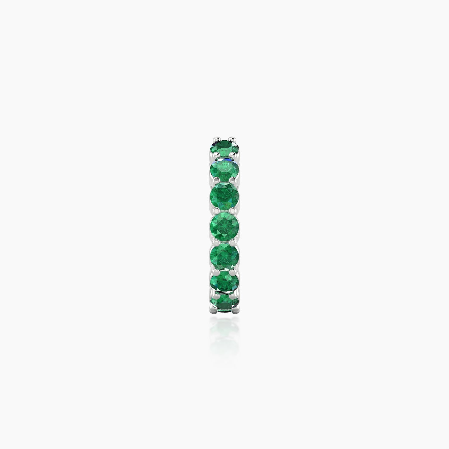 Vesta | 18k White Gold 8 mm Emerald Hoop Piercing