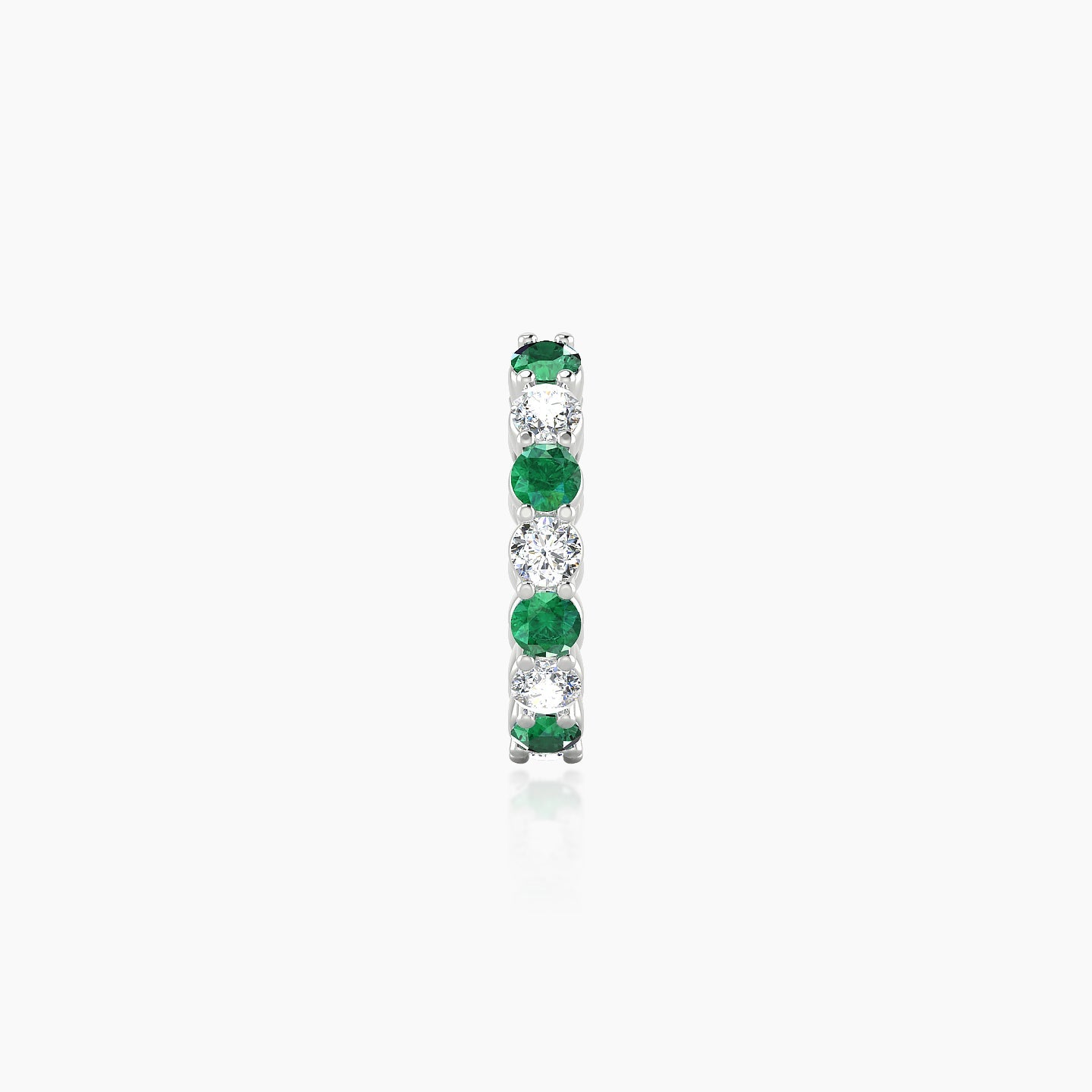 Vesta | 18k White Gold 8 mm Emerald & Diamond Hoop Piercing