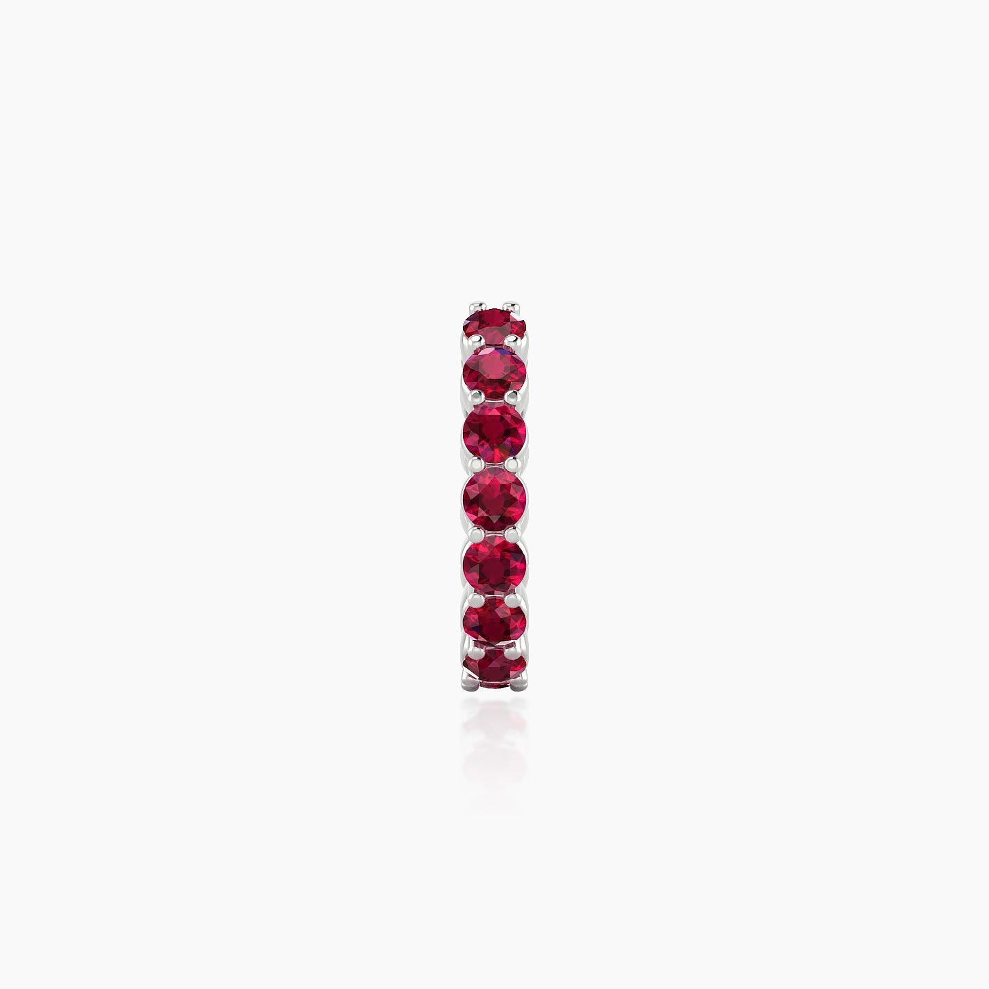 Vesta | 18k White Gold 8 mm Ruby Hoop Piercing