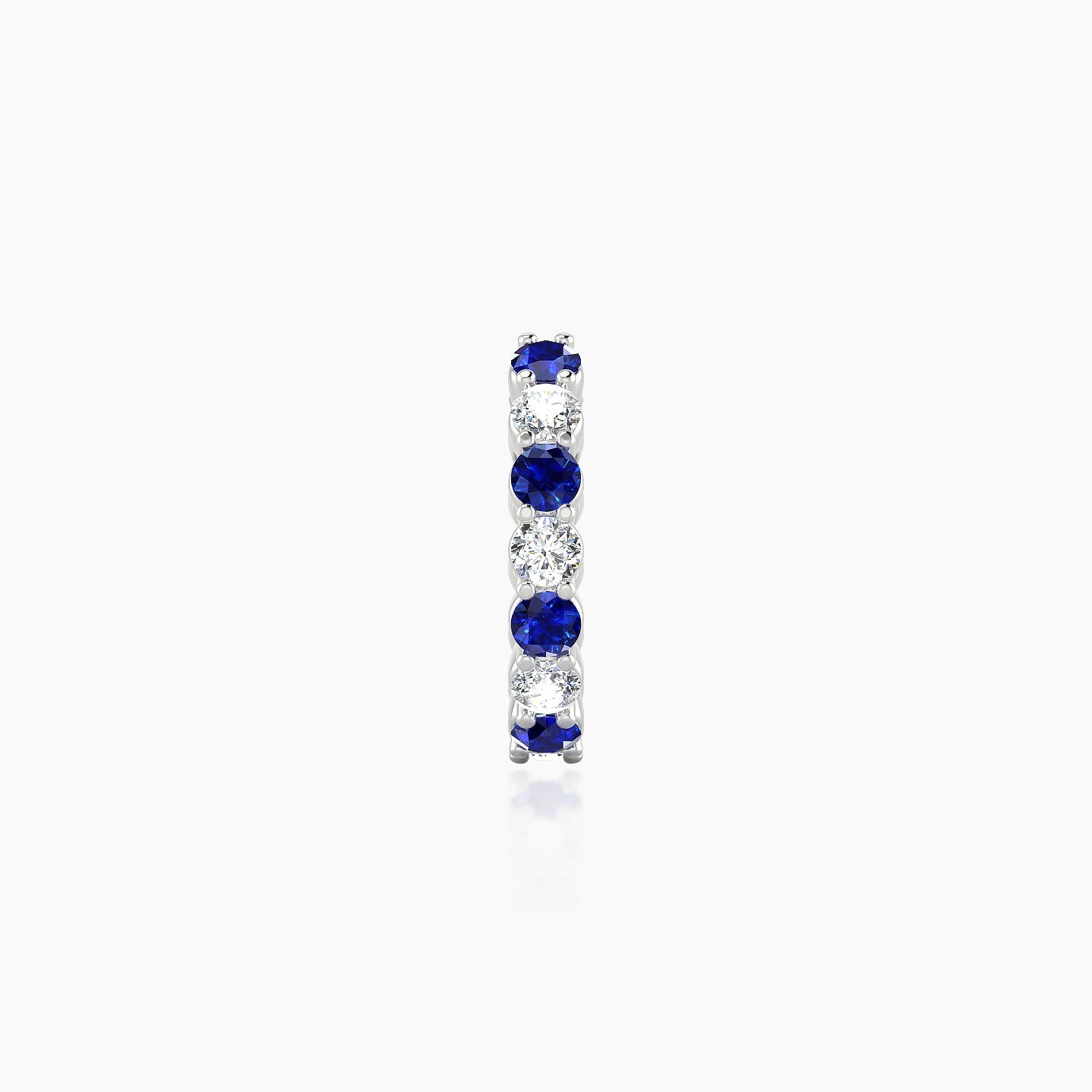 Vesta | 18k White Gold 8 mm Sapphire & Diamond Hoop Piercing