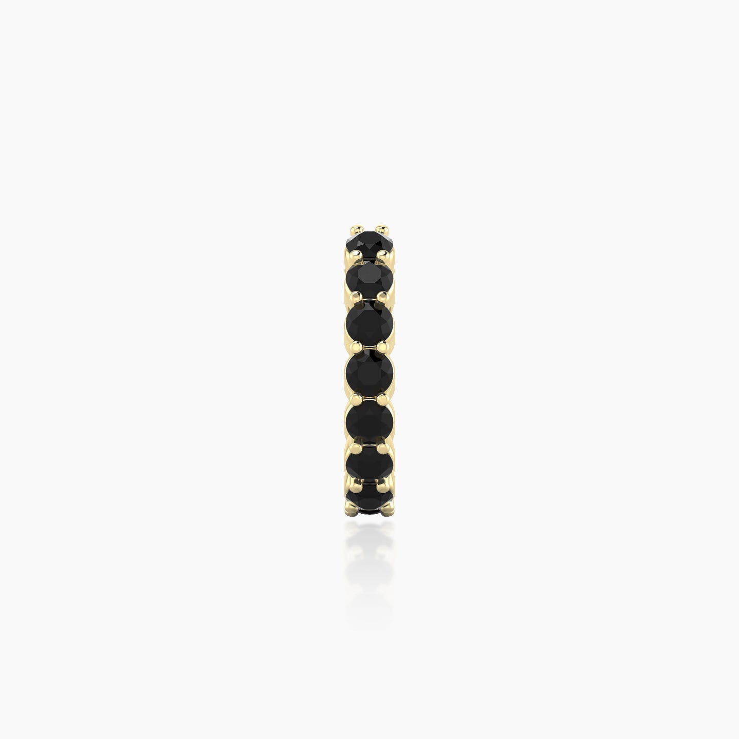 Vesta | 18k Yellow Gold 8 mm Black Diamond Hoop Piercing