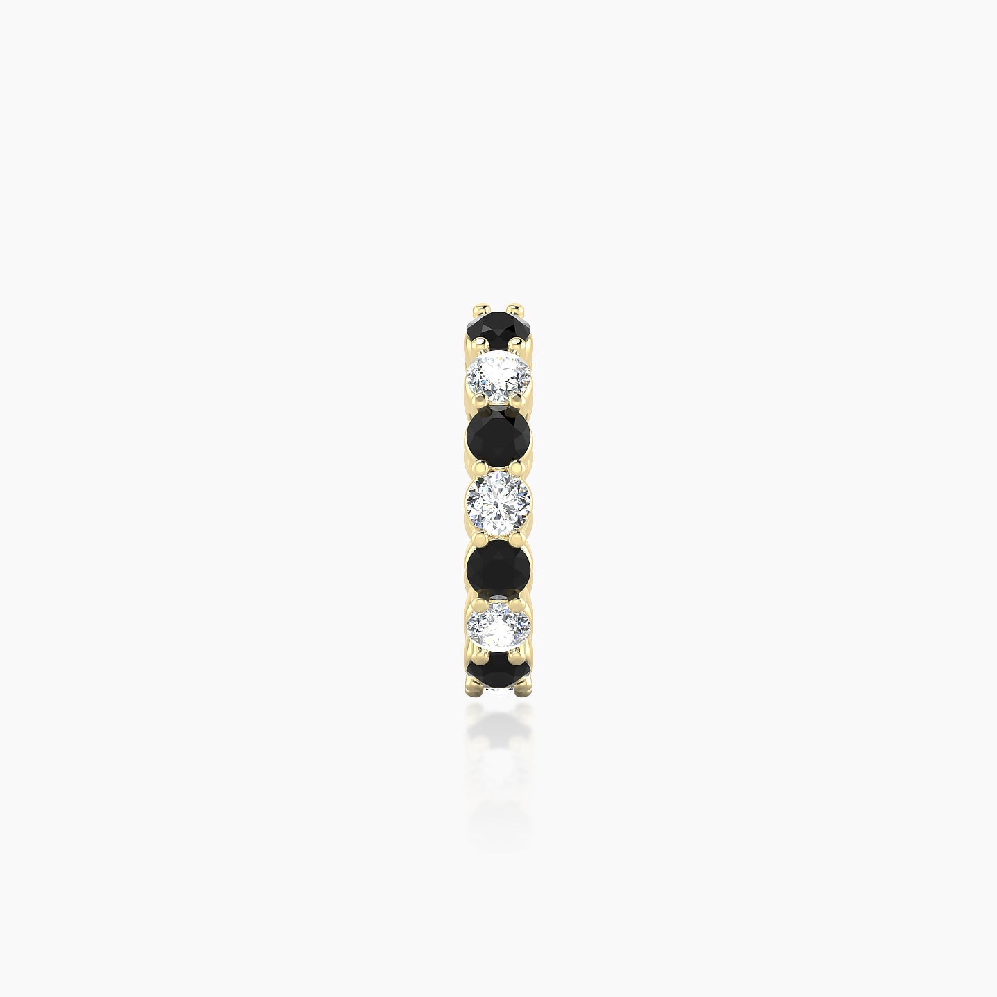 Vesta | 18k Yellow Gold 8 mm Black Diamond & Diamond Hoop Piercing