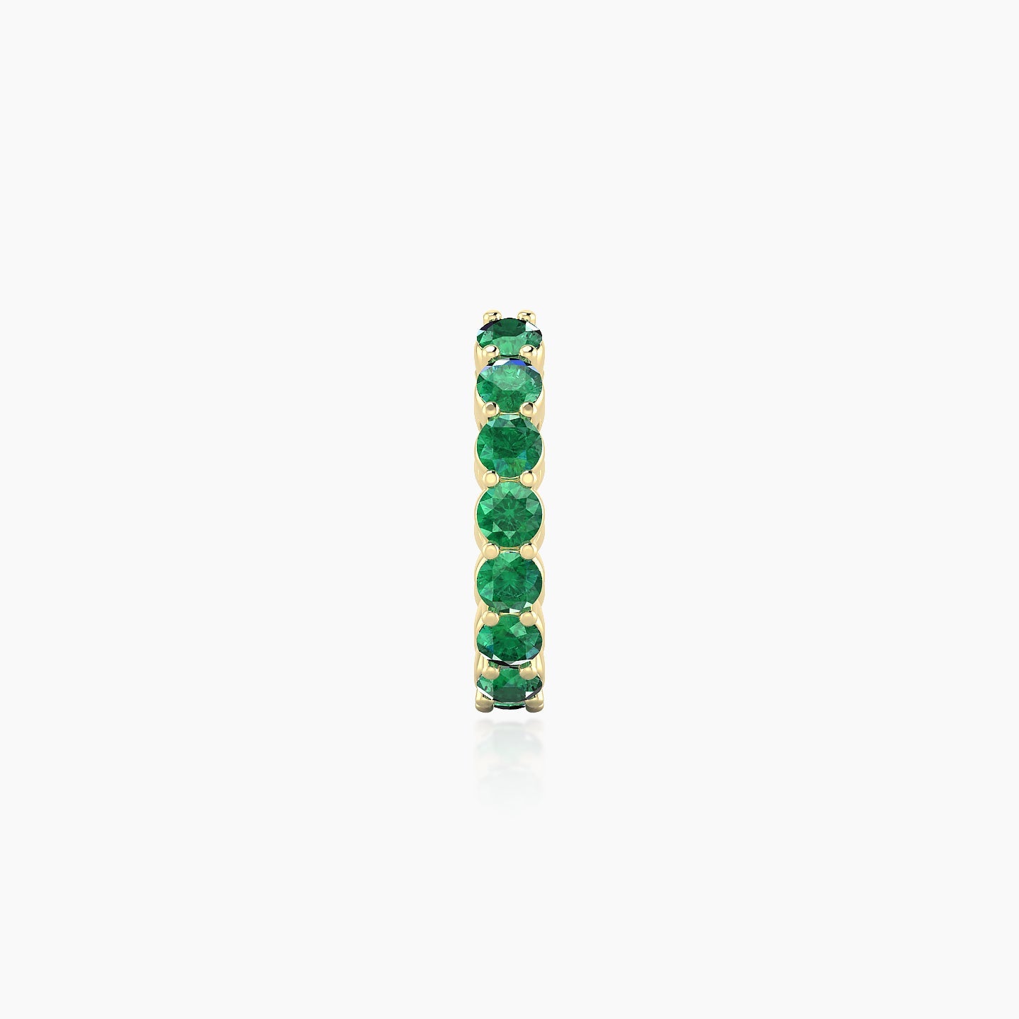 Vesta | 18k Yellow Gold 8 mm Emerald Hoop Piercing