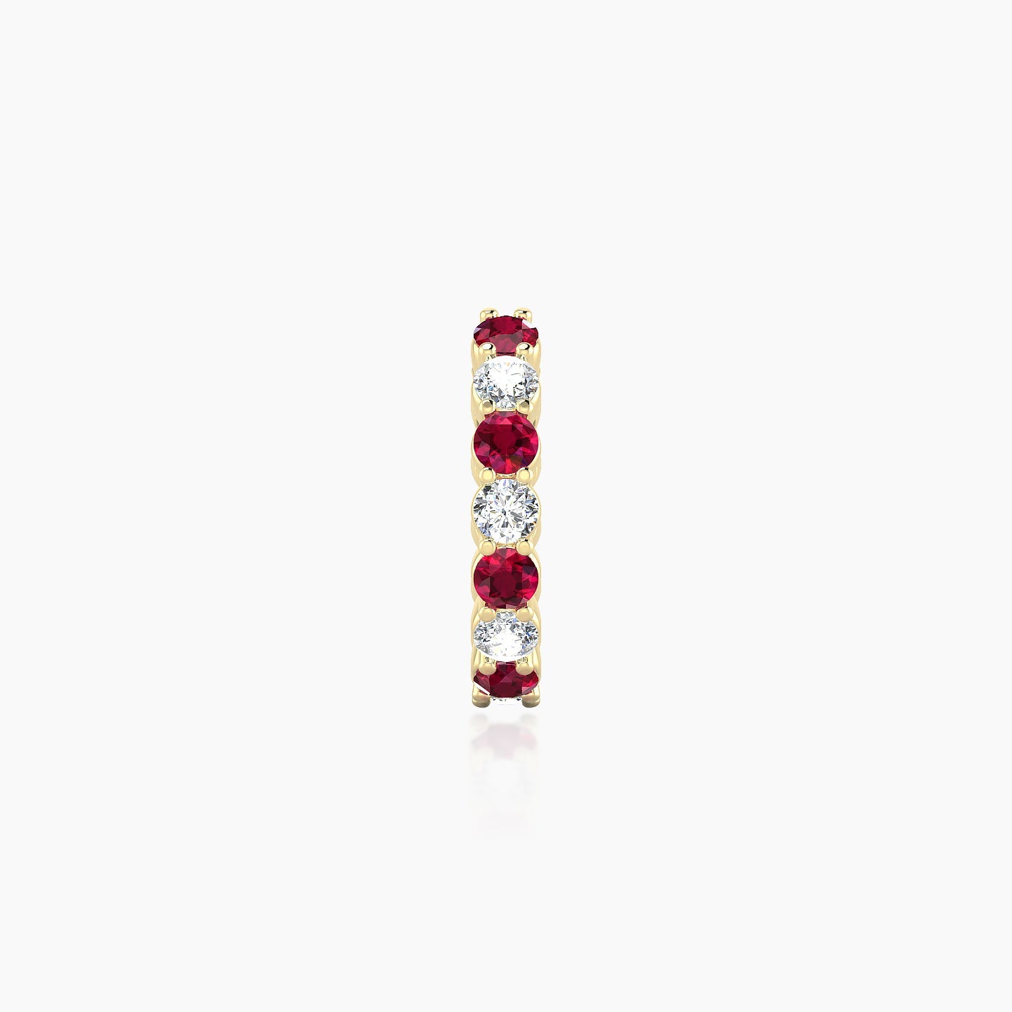 Vesta | 18k Yellow Gold 8 mm Ruby & Diamond Hoop Piercing