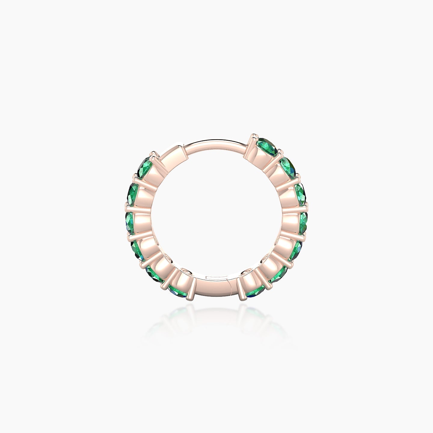 Vesta | 18k Rose Gold 8 mm Emerald Hoop Piercing