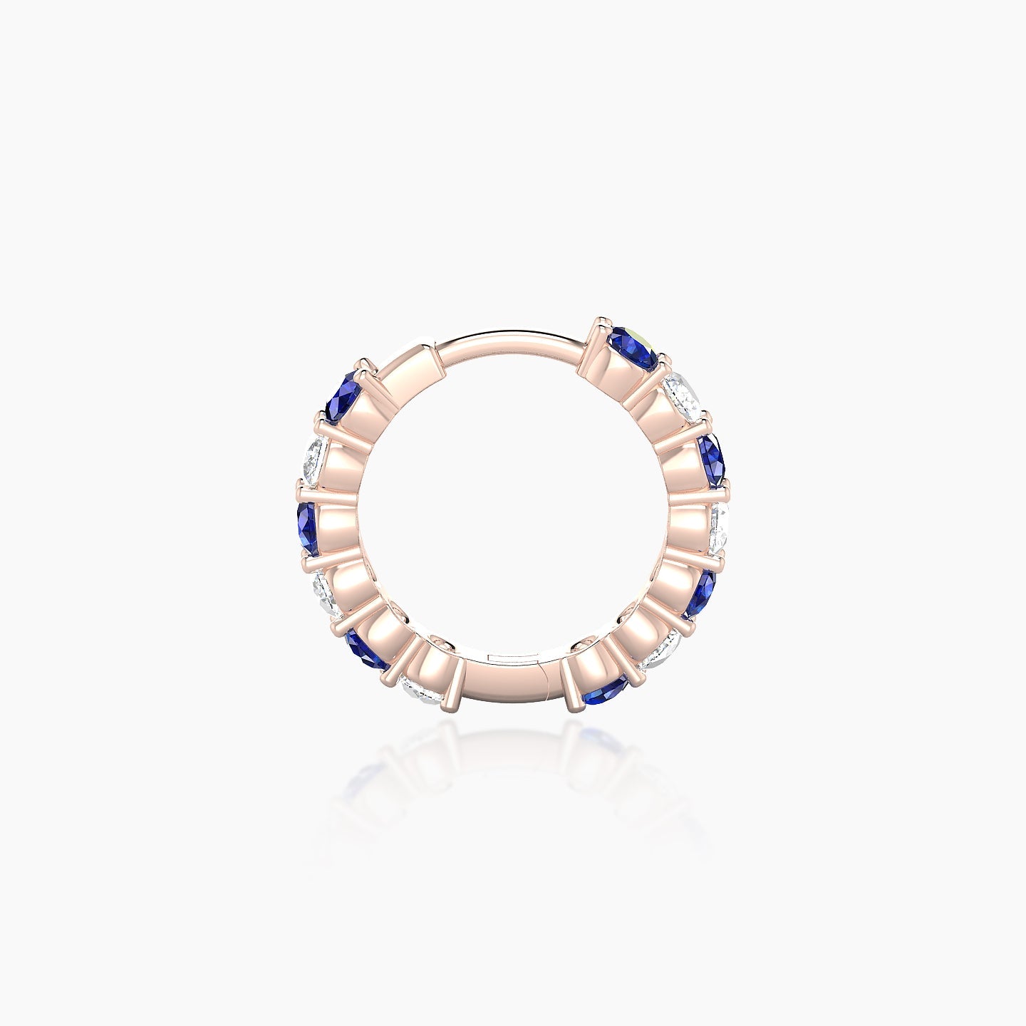 Vesta | 18k Rose Gold 8 mm Sapphire & Diamond Hoop Piercing