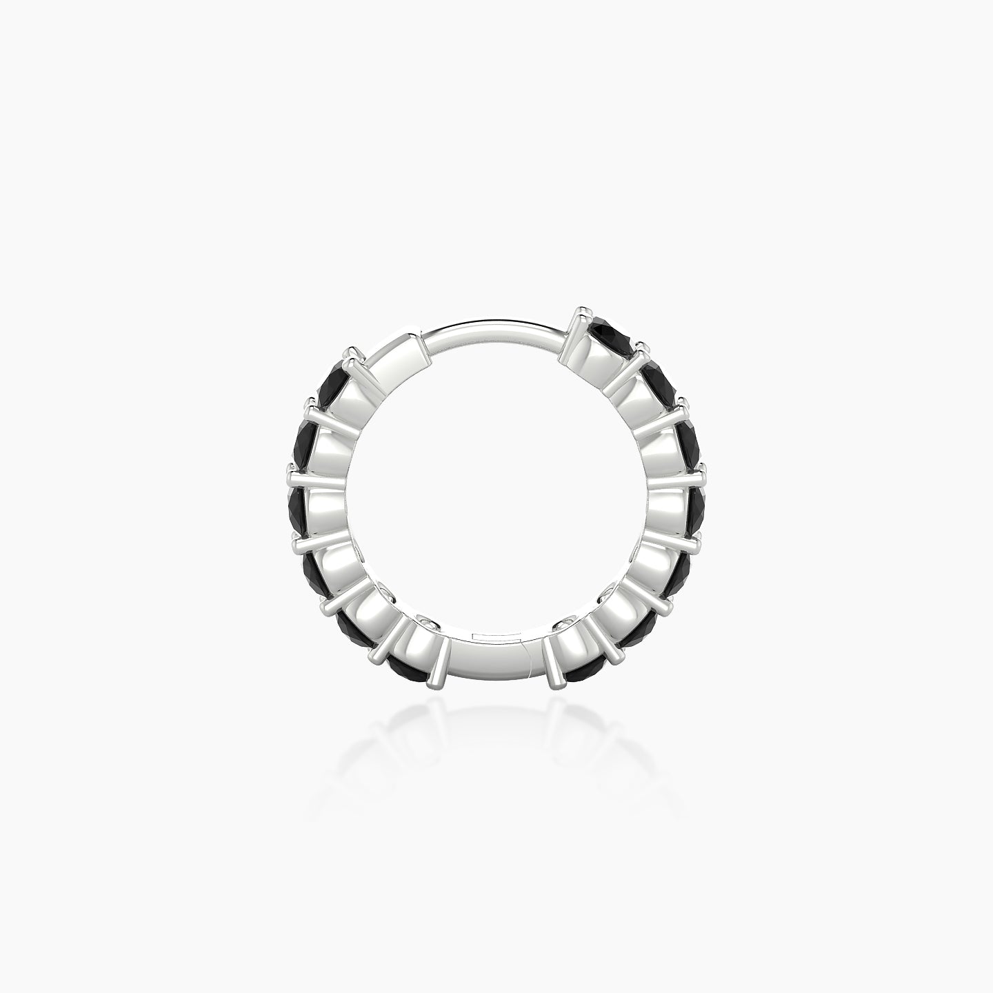 Vesta | 18k White Gold 8 mm Black Diamond Hoop Piercing