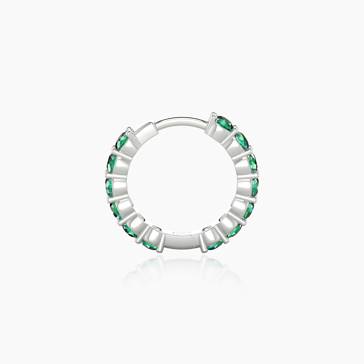 Vesta | 18k White Gold 8 mm Emerald Hoop Piercing