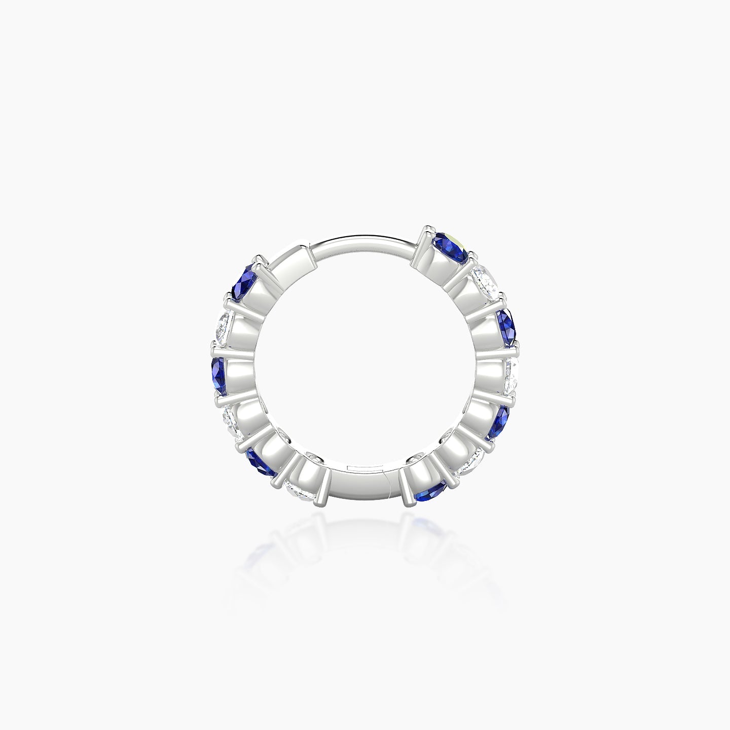 Vesta | 18k White Gold 8 mm Sapphire & Diamond Hoop Piercing