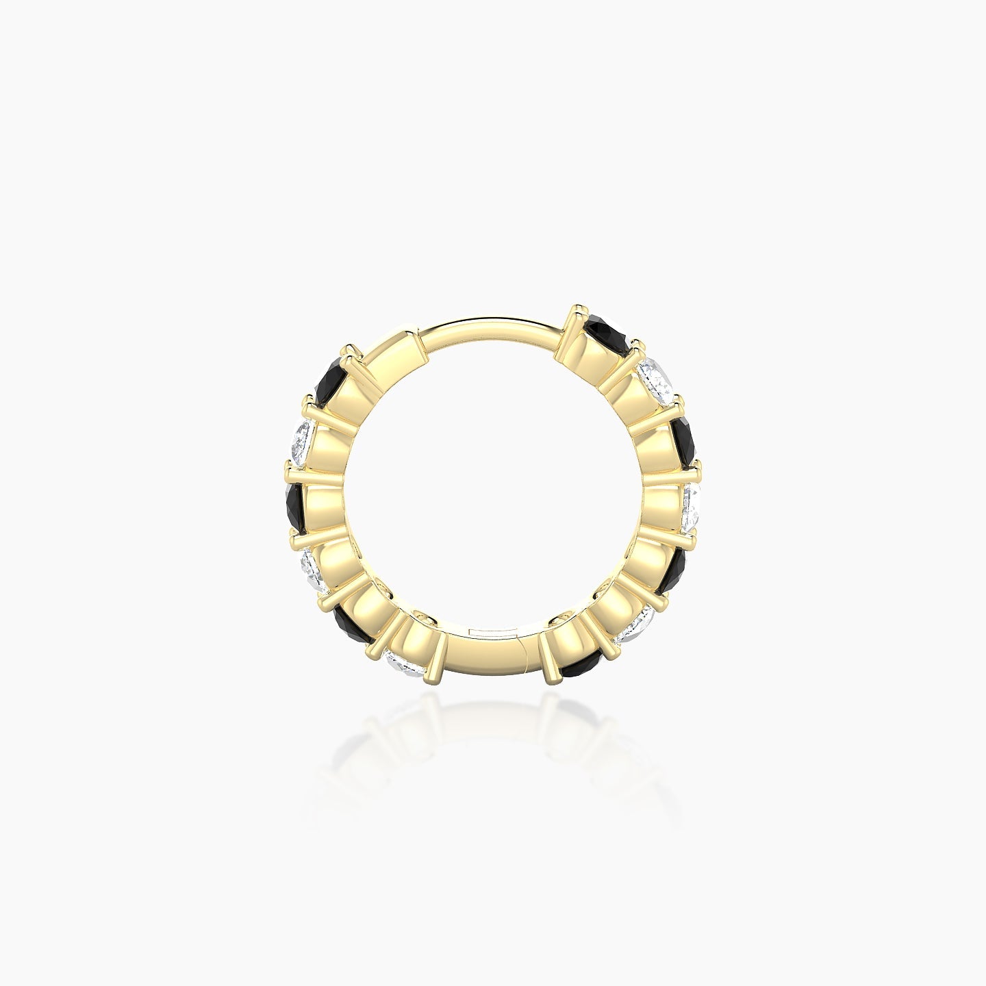 Vesta | 18k Yellow Gold 8 mm Black Diamond & Diamond Hoop Piercing