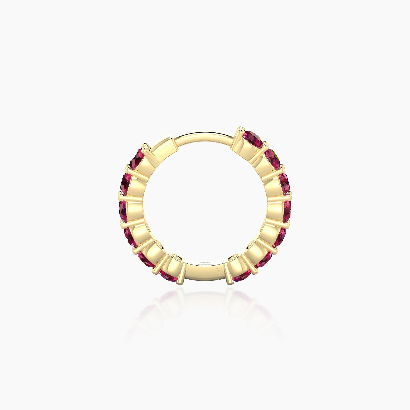 Vesta | 18k Yellow Gold 8 mm Ruby Hoop Piercing