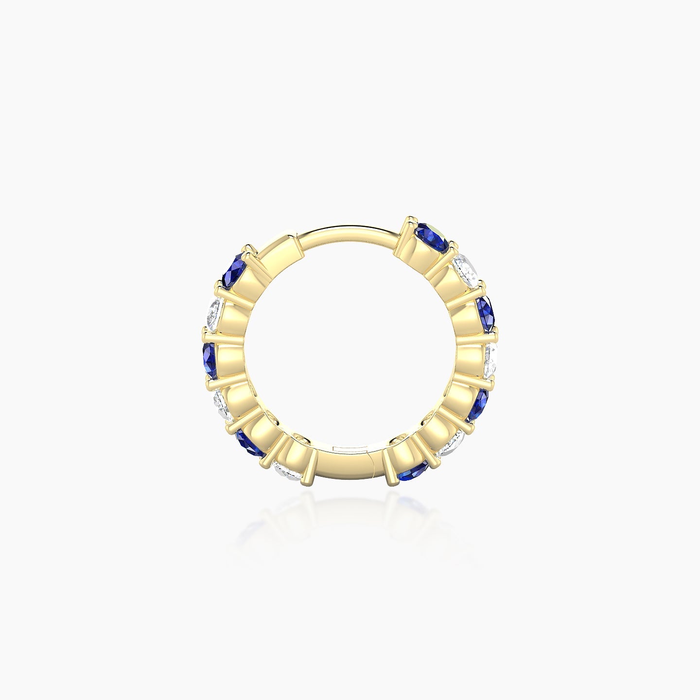 Vesta | 18k Yellow Gold 8 mm Sapphire & Diamond Hoop Piercing