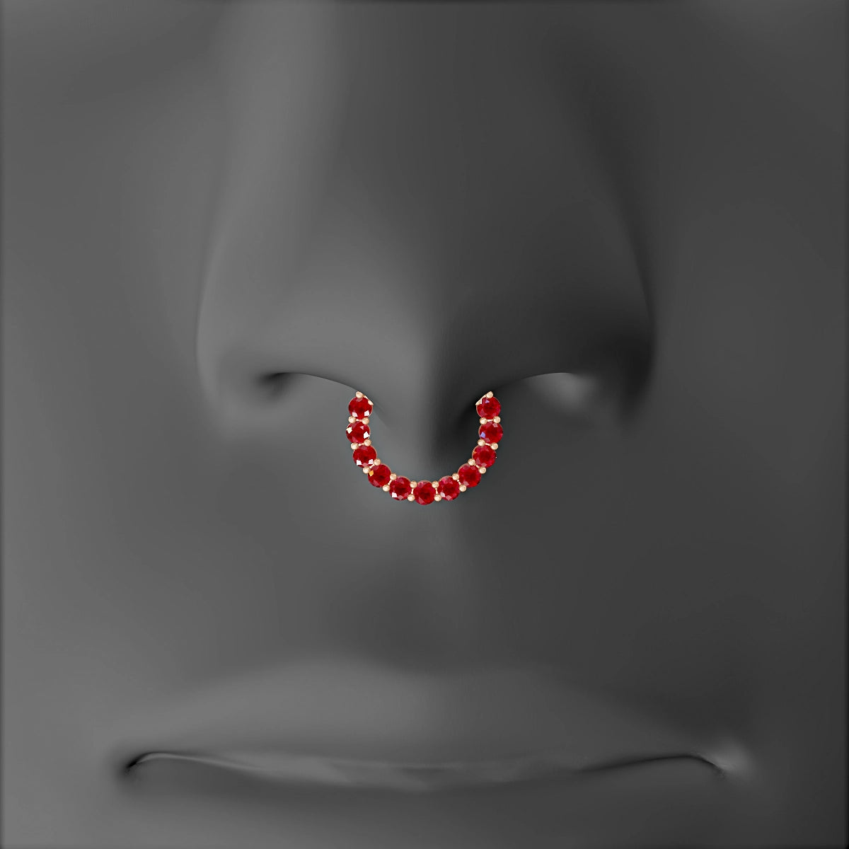 Vesta | 18k Rose Gold 8 mm Ruby Septum Piercing