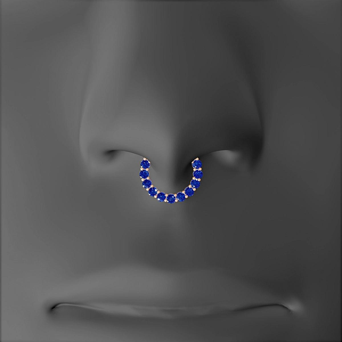 Vesta | 18k Rose Gold 8 mm Sapphire Septum Piercing