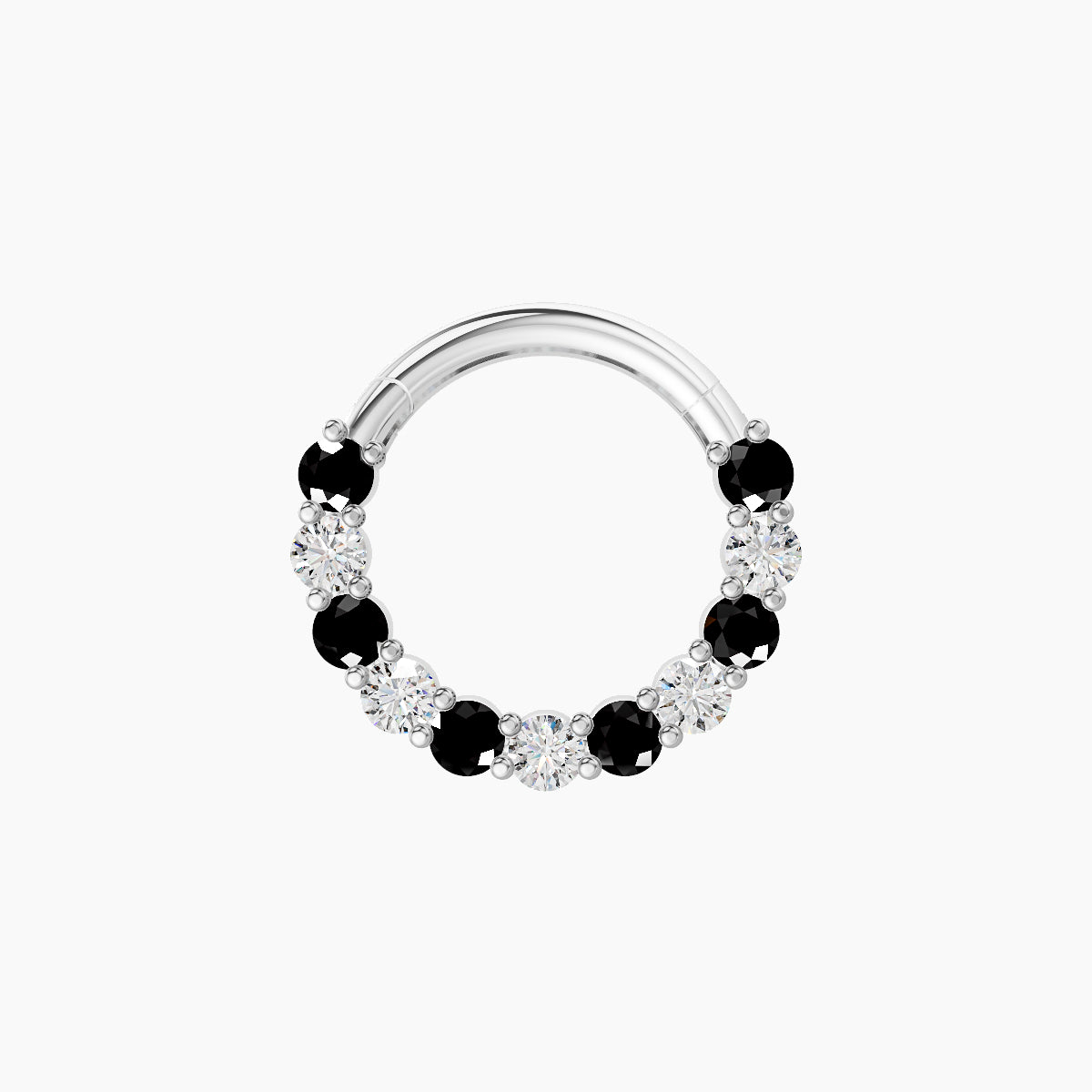 Vesta | 18k White Gold 8 mm Black Diamond & Diamond Septum Piercing