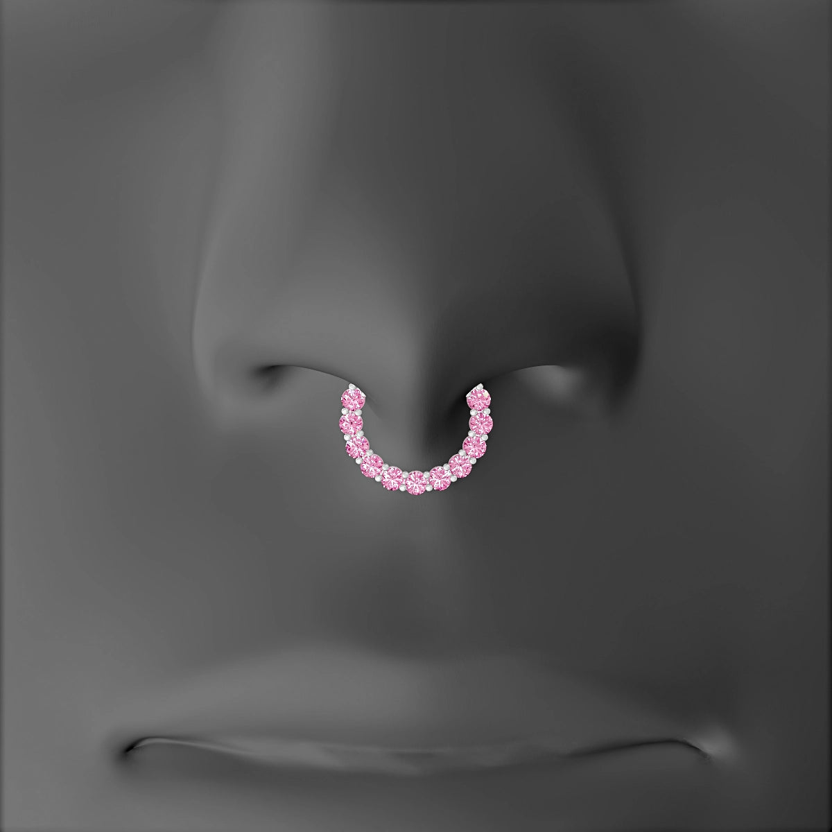 Vesta | 18k White Gold 8 mm Pink Sapphire Septum Piercing