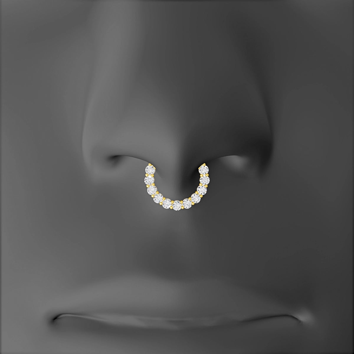Vesta | 18k Yellow Gold 8 mm Diamond Septum Piercing