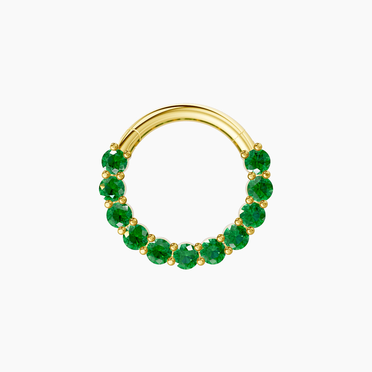 Vesta | 18k Yellow Gold 8 mm Emerald Septum Piercing