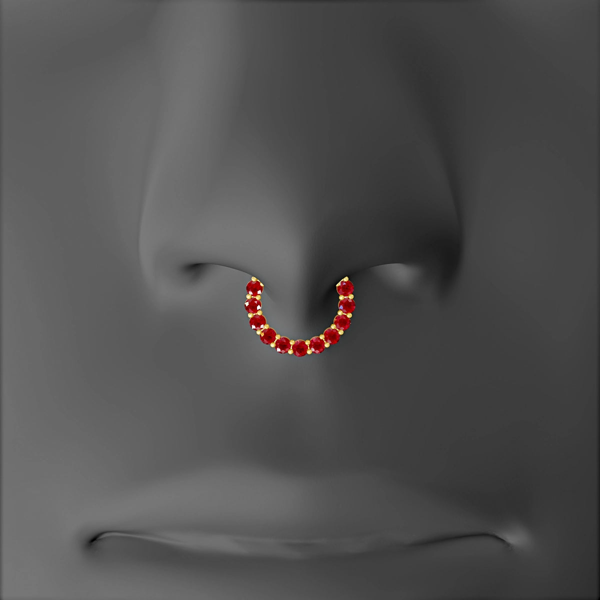 Vesta | 18k Yellow Gold 8 mm Ruby Septum Piercing