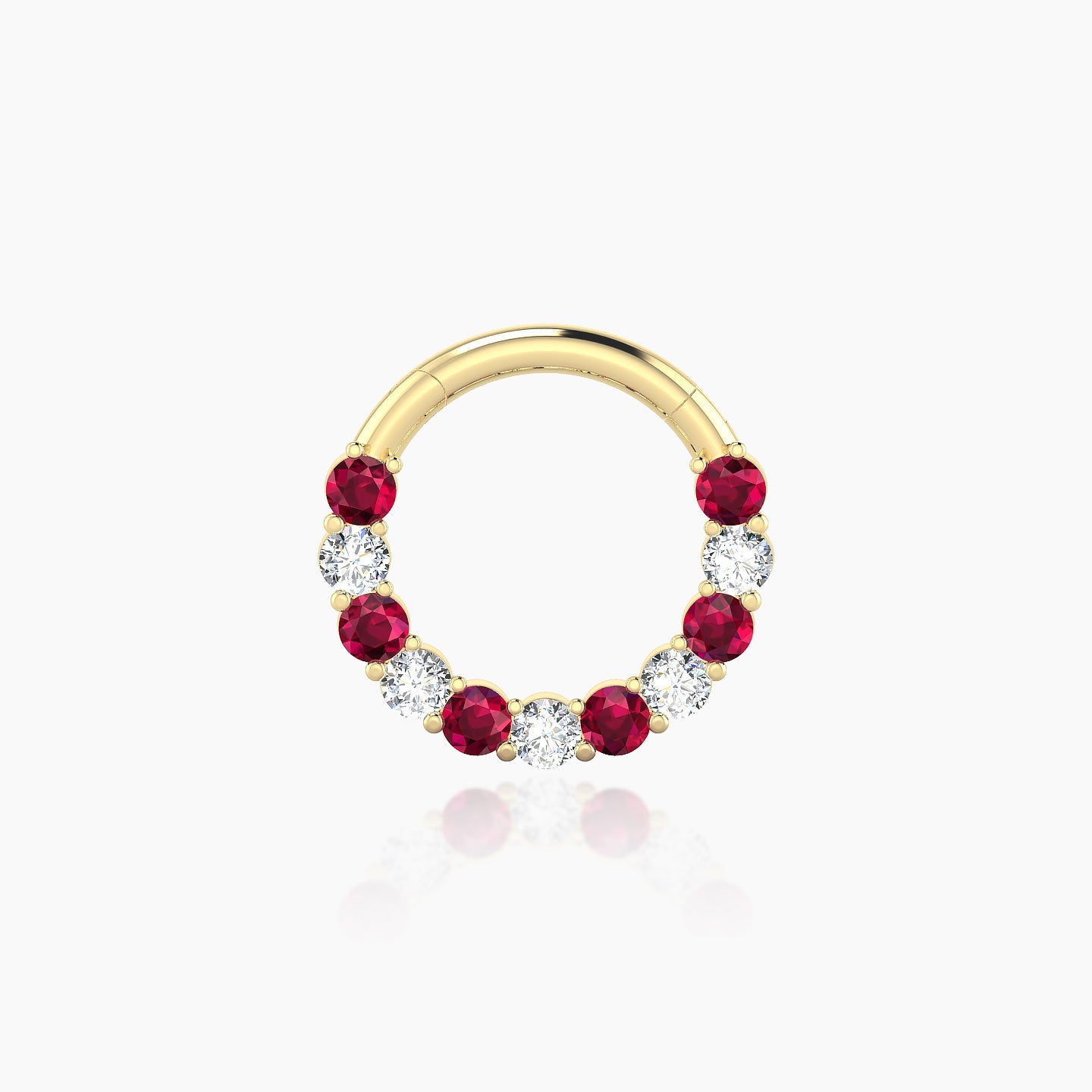 Vesta | 18k Yellow Gold 8 mm Ruby & Diamond Septum Piercing