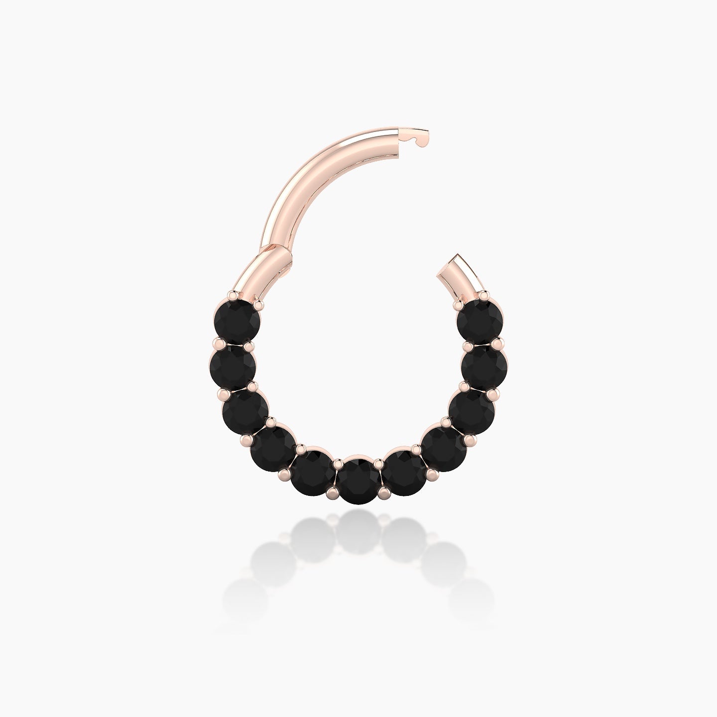 Vesta | 18k Rose Gold 8 mm Black Diamond Septum Piercing