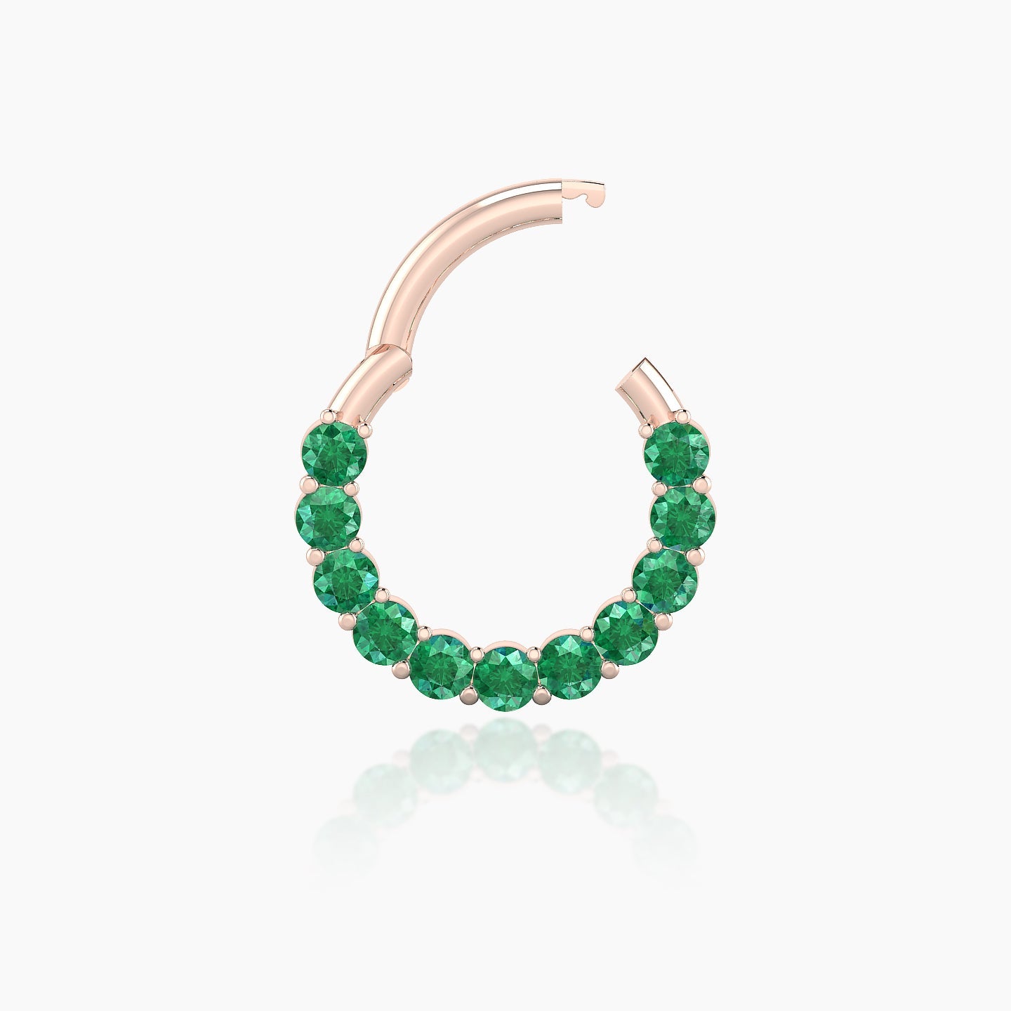 Vesta | 18k Rose Gold 8 mm Emerald Septum Piercing