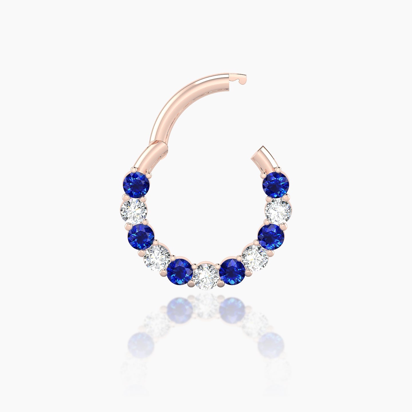 Vesta | 18k Rose Gold 8 mm Sapphire & Diamond Septum Piercing