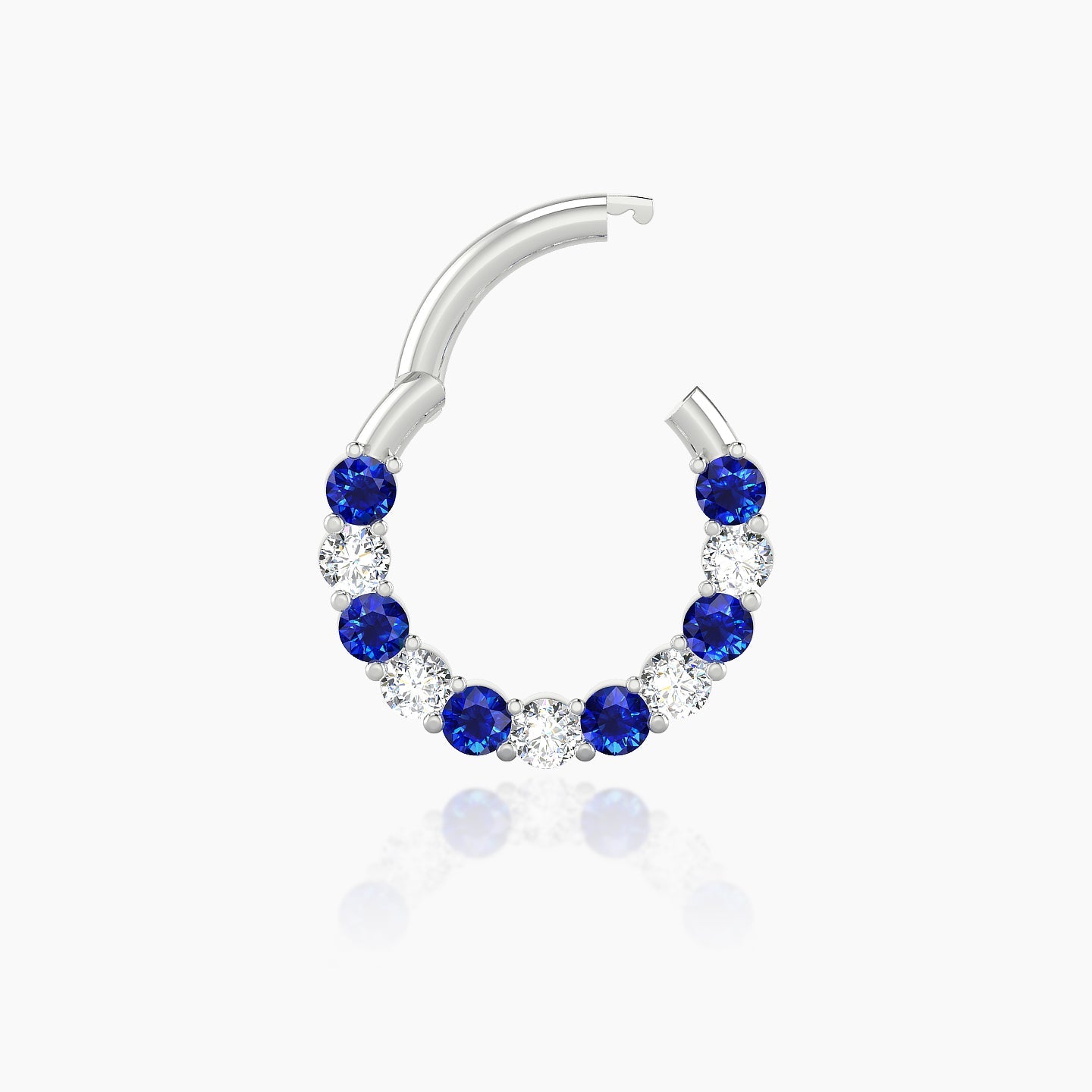 Vesta | 18k White Gold 8 mm Sapphire & Diamond Septum Piercing