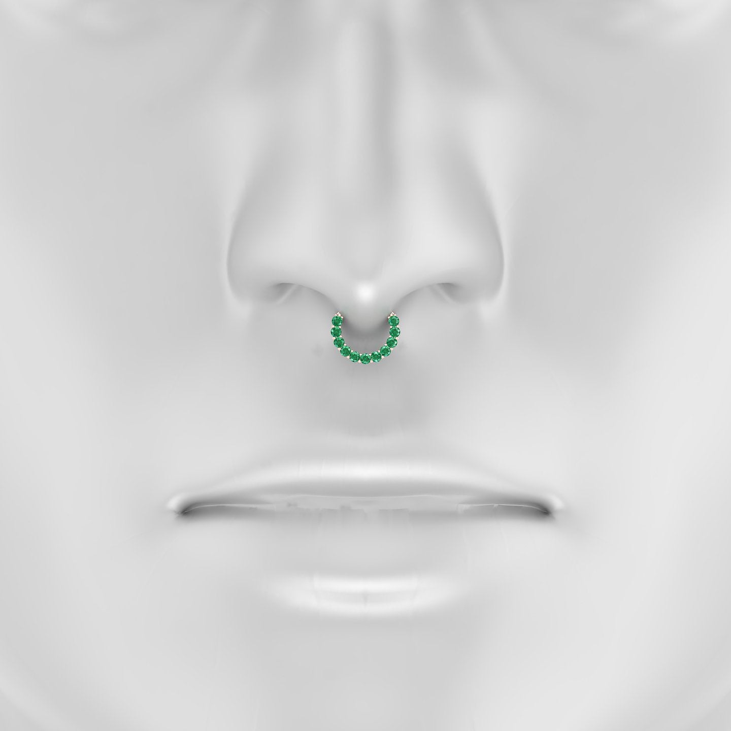 Vesta | 18k Rose Gold 8 mm Emerald Septum Piercing