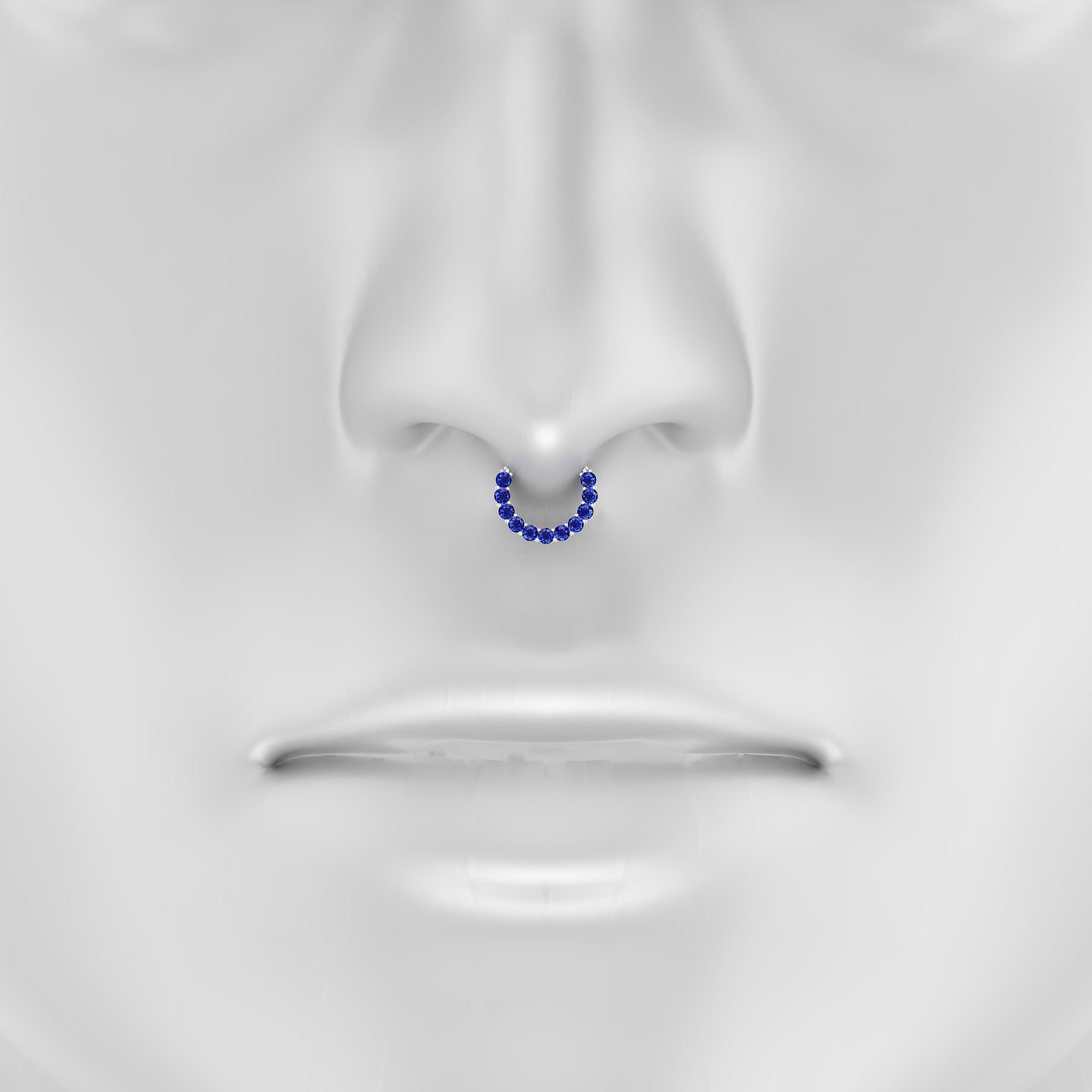 Vesta | 18k White Gold 8 mm Sapphire Septum Piercing