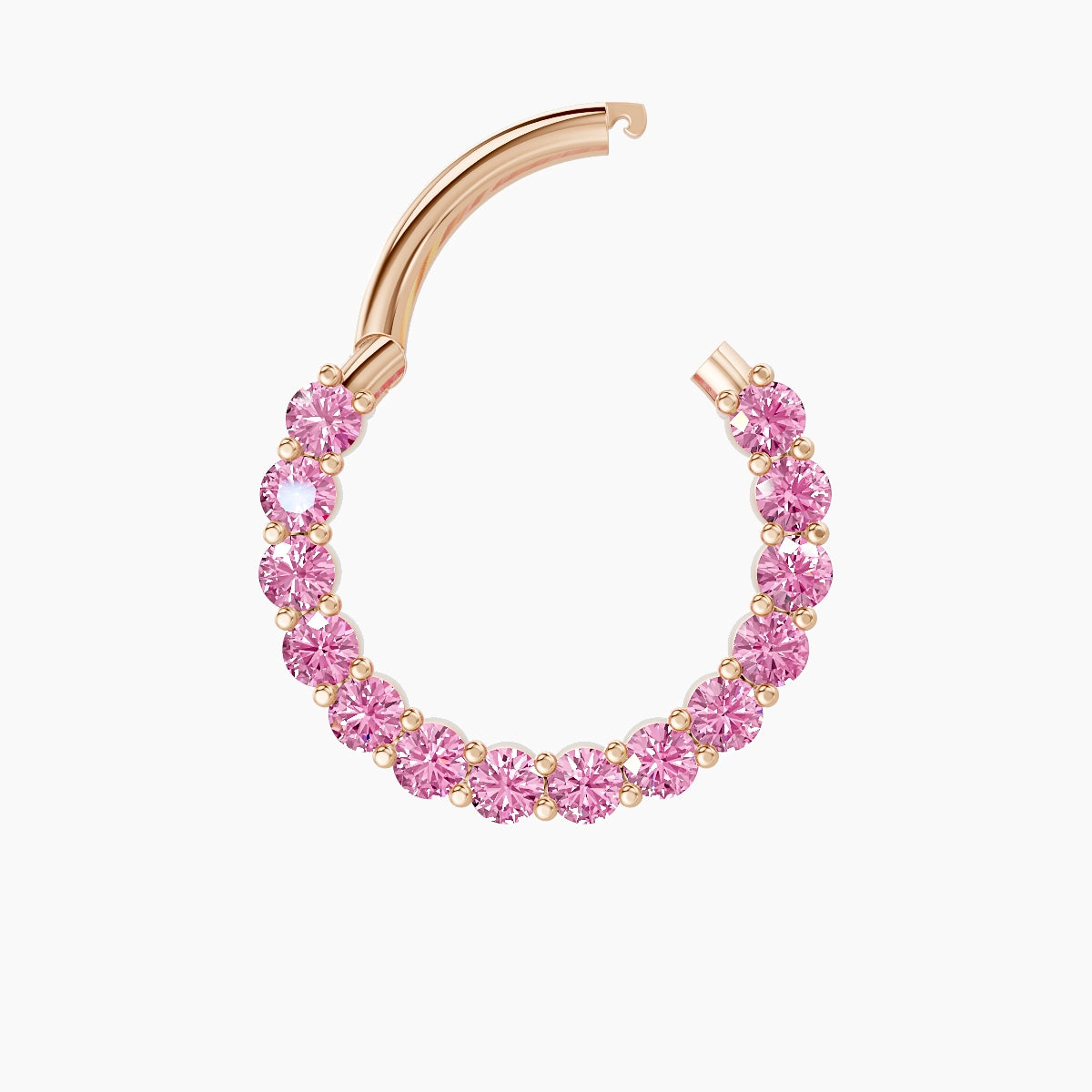 Vesta | 18k Rose Gold 9.5 mm Pink Sapphire Daith Piercing