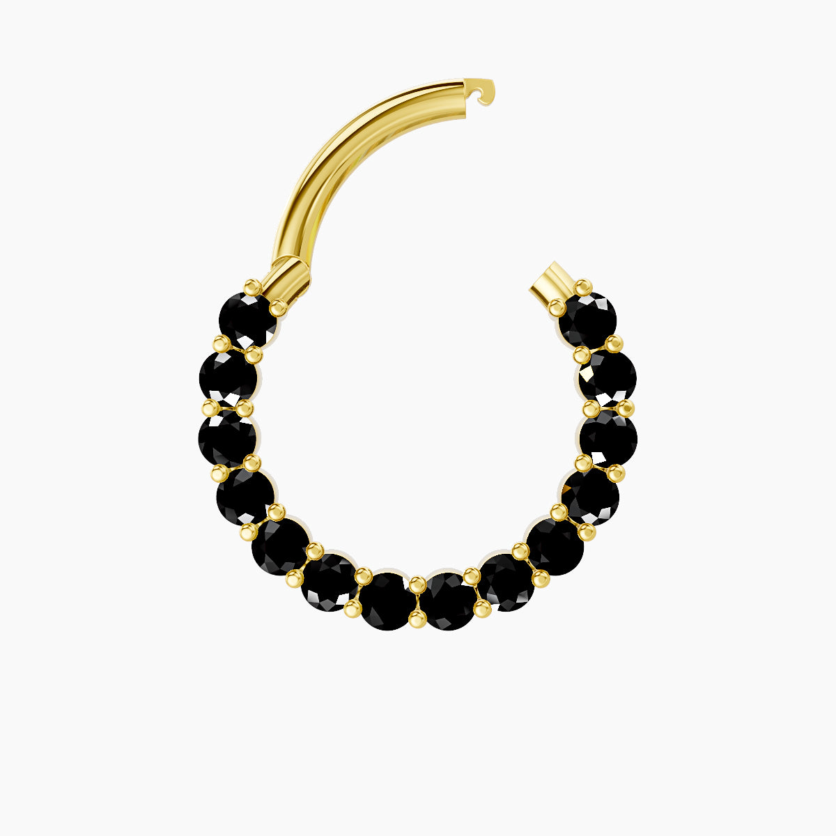 Vesta | 18k Yellow Gold 9.5 mm Black Diamond Daith Piercing