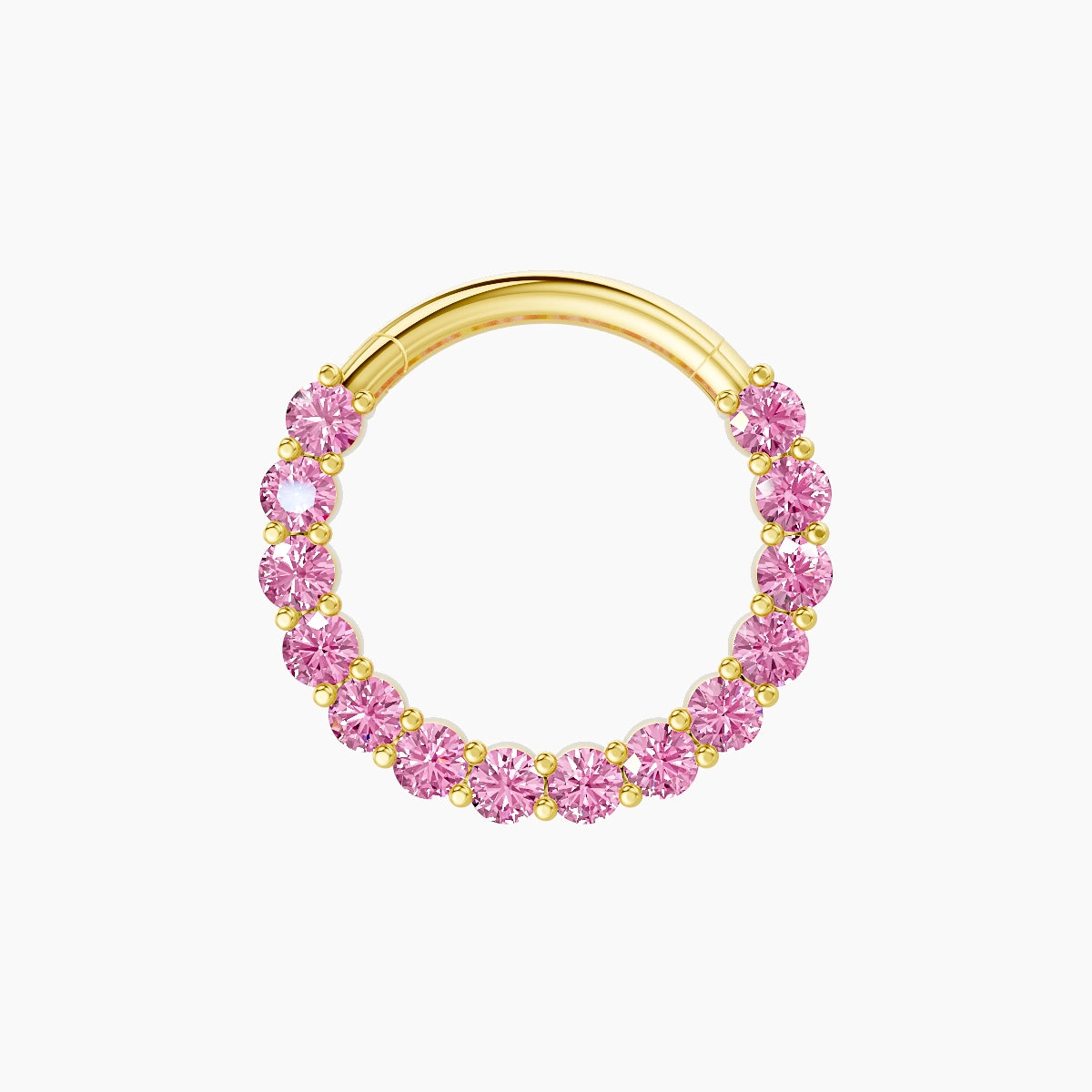 Vesta | 18k Yellow Gold 9.5 mm Pink Sapphire Daith Piercing